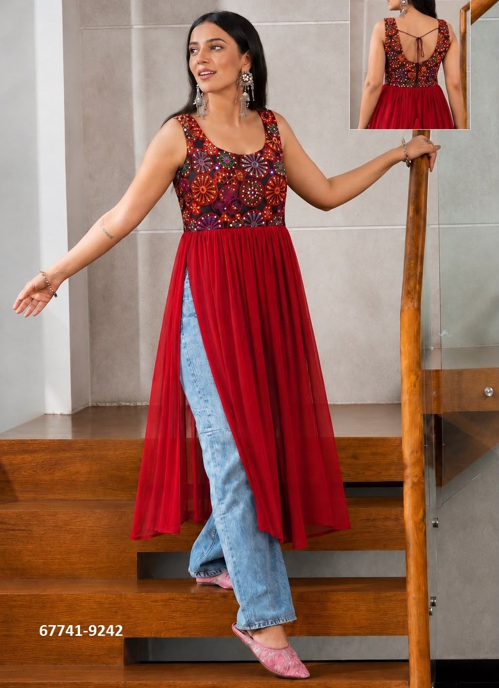 PEENAL - Catalog # 67741 (Set of 5 Readymade Women's Kurtis / Tops) PEENAL - Catalog # 67741 (Set of 5 Readymade Women's Kurtis / Tops)