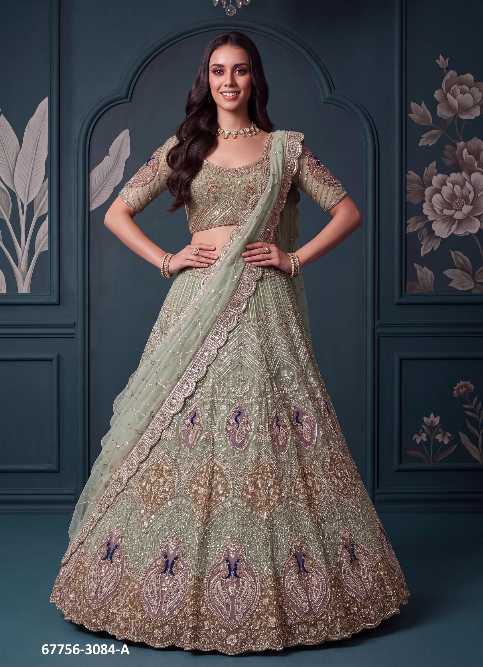 LAKME - Catalog # 67756 (Set of 9 Semi-Stitched Lehengas) LAKME - Catalog # 67756 (Set of 9 Semi-Stitched Lehengas)
