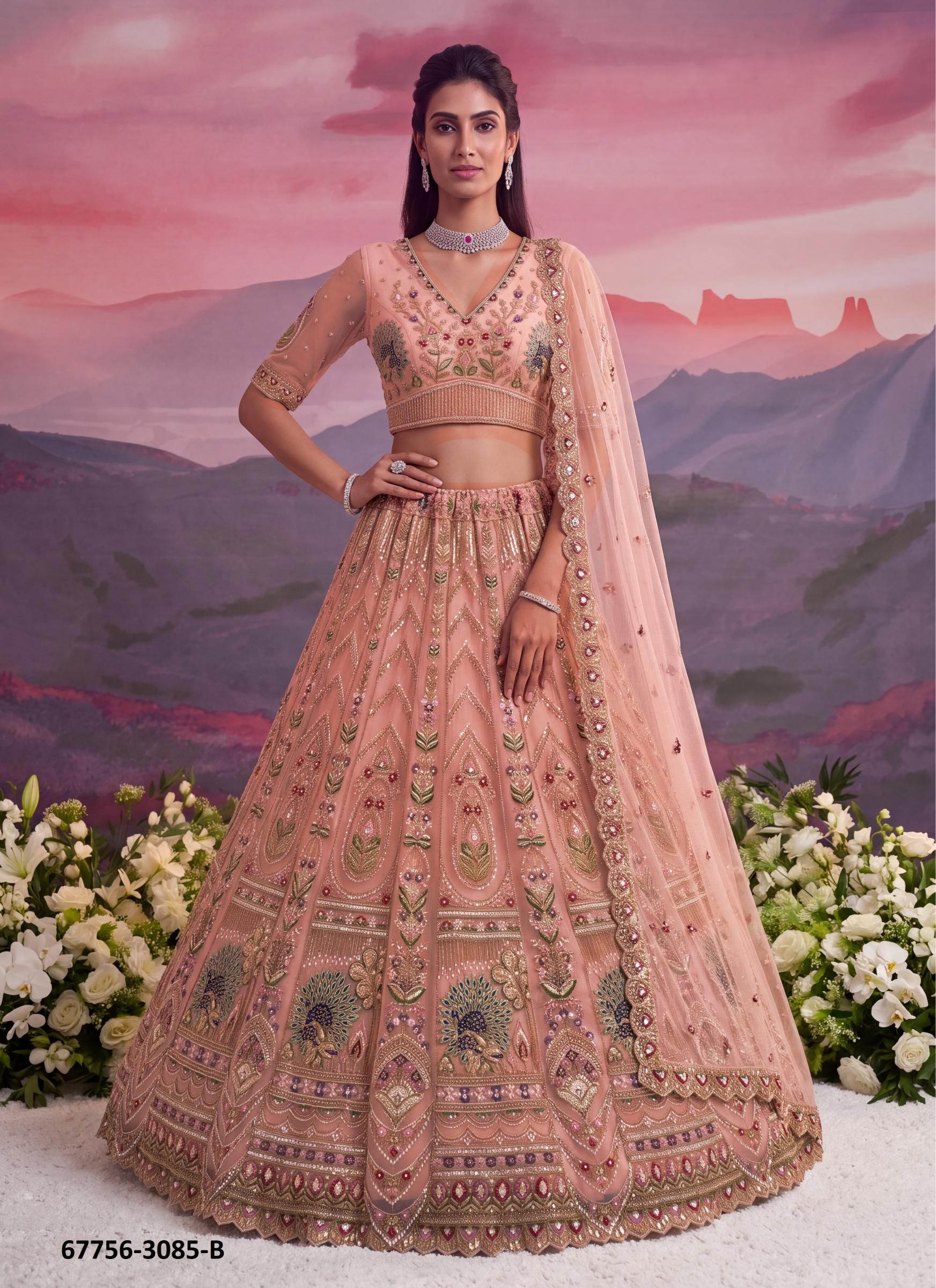 LAKME - Catalog # 67756 (Set of 9 Semi-Stitched Lehengas) LAKME - Catalog # 67756 (Set of 9 Semi-Stitched Lehengas)