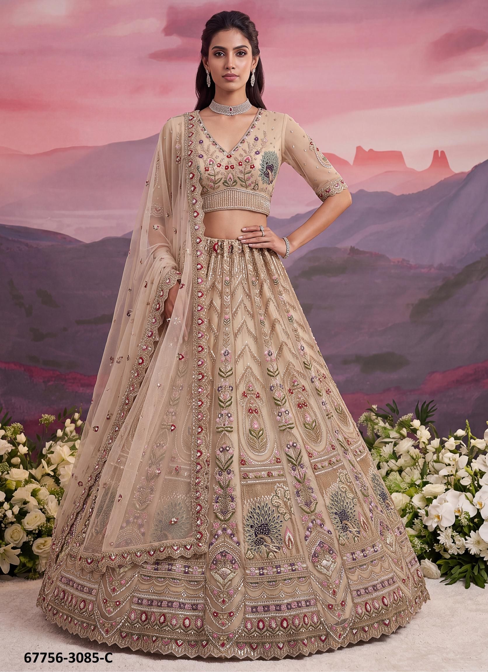 LAKME - Catalog # 67756 (Set of 9 Semi-Stitched Lehengas) LAKME - Catalog # 67756 (Set of 9 Semi-Stitched Lehengas)