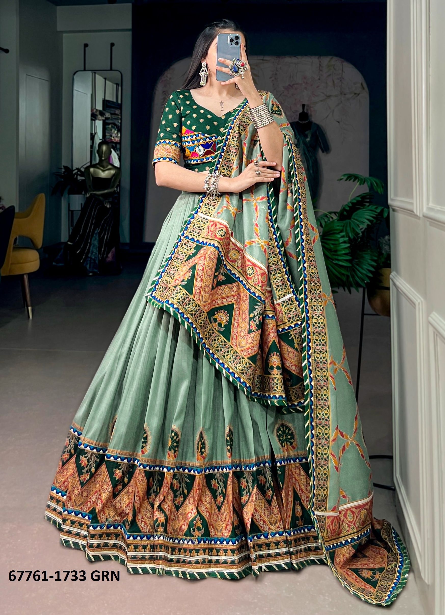 GOTHAM - Catalog # 67761 (Set of 4 Semi-Stitched Lehengas)