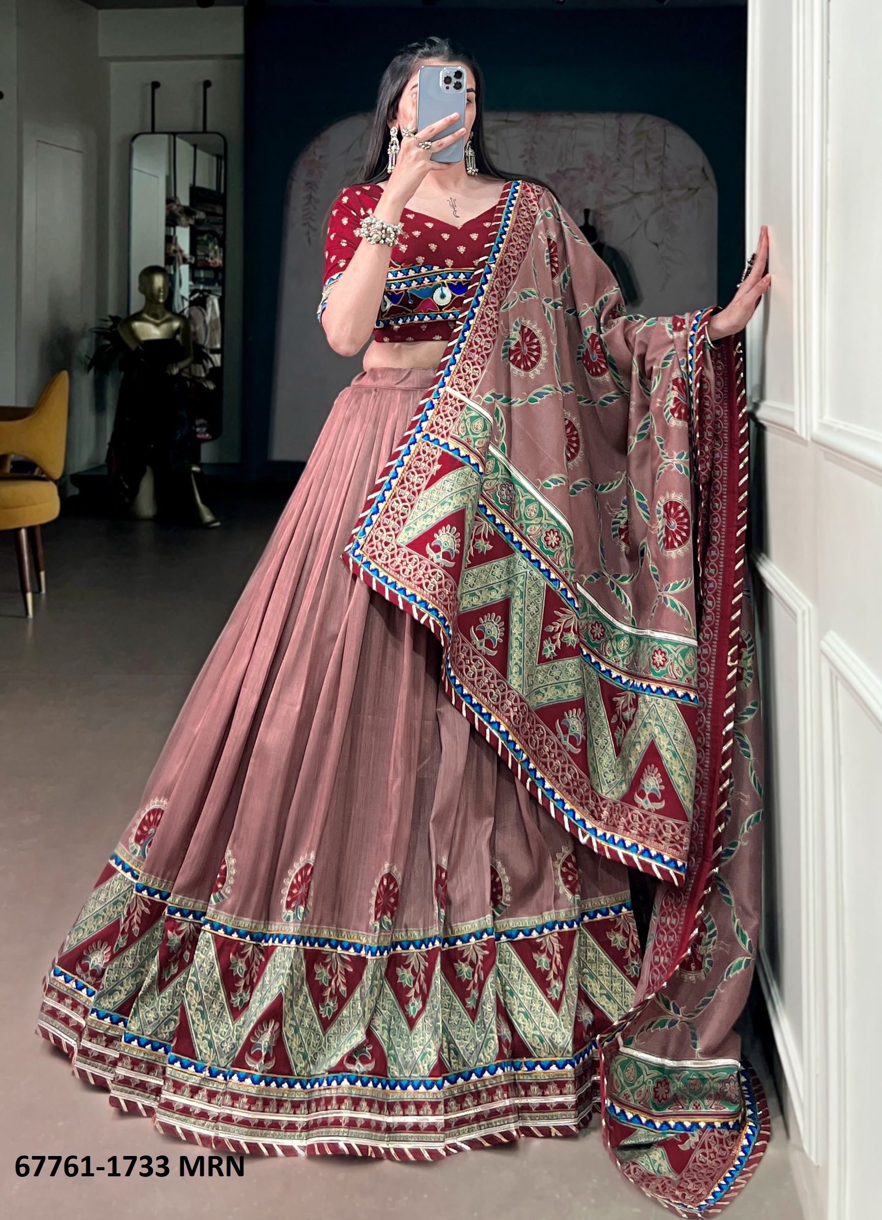 GOTHAM - Catalog # 67761 (Set of 4 Semi-Stitched Lehengas)