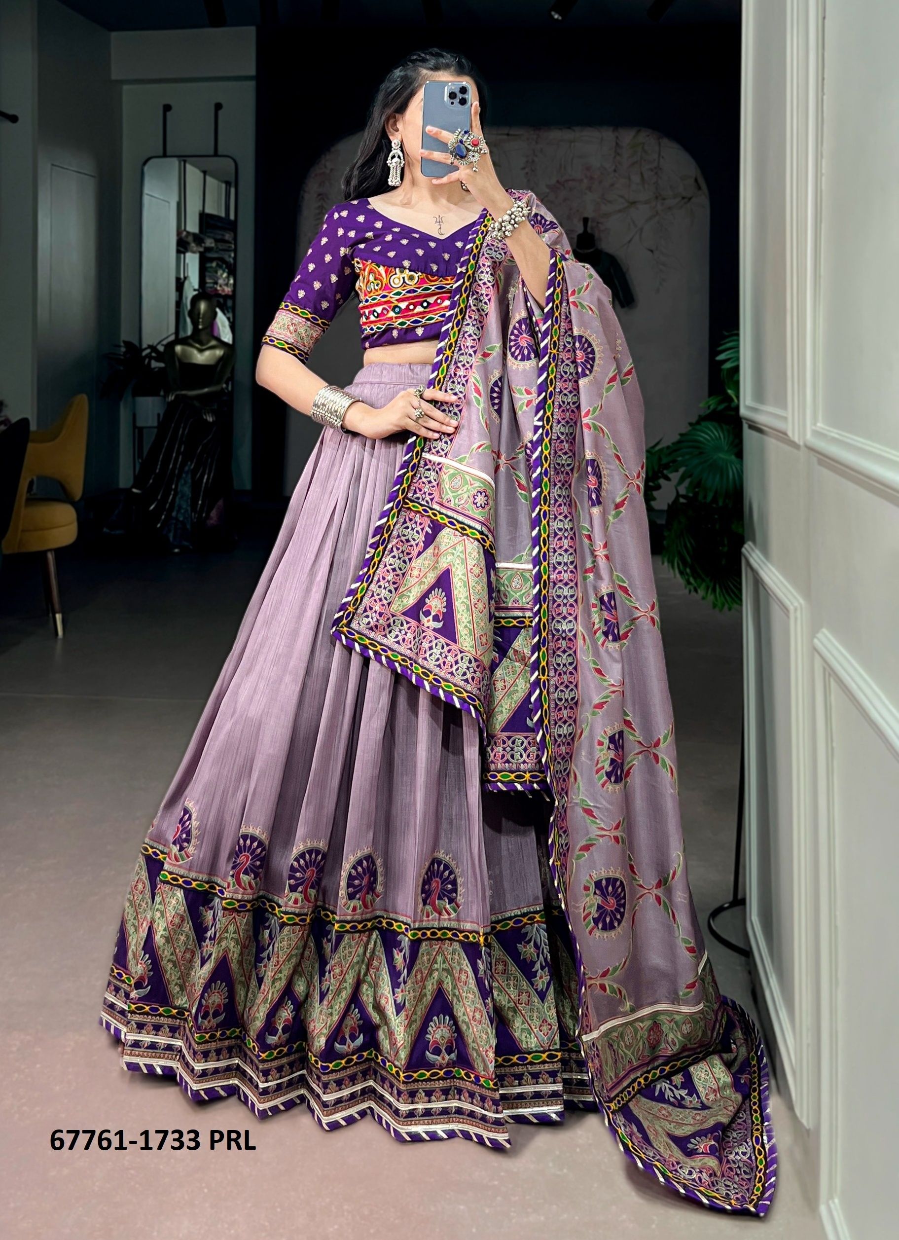 GOTHAM - Catalog # 67761 (Set of 4 Semi-Stitched Lehengas)