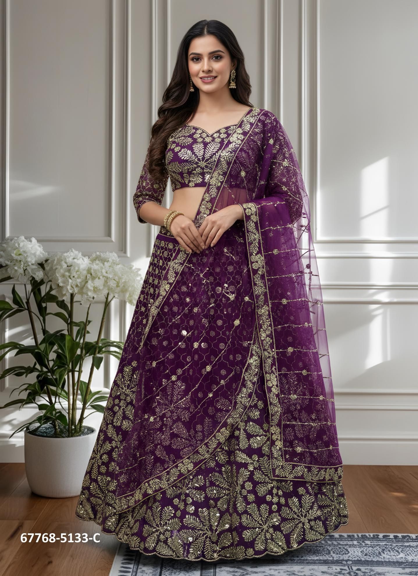 NAYAK - Catalog # 67768 (Set of 3 Semi-Stitched Lehengas) NAYAK - Catalog # 67768 (Set of 3 Semi-Stitched Lehengas)