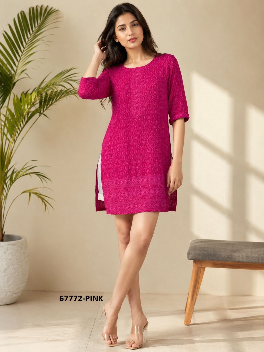 LAKHNAVI SCHIFFLI - Catalog # 67772 (Set of 42 SIZE-SETS [Readymade Women's Kurtis / Tops])