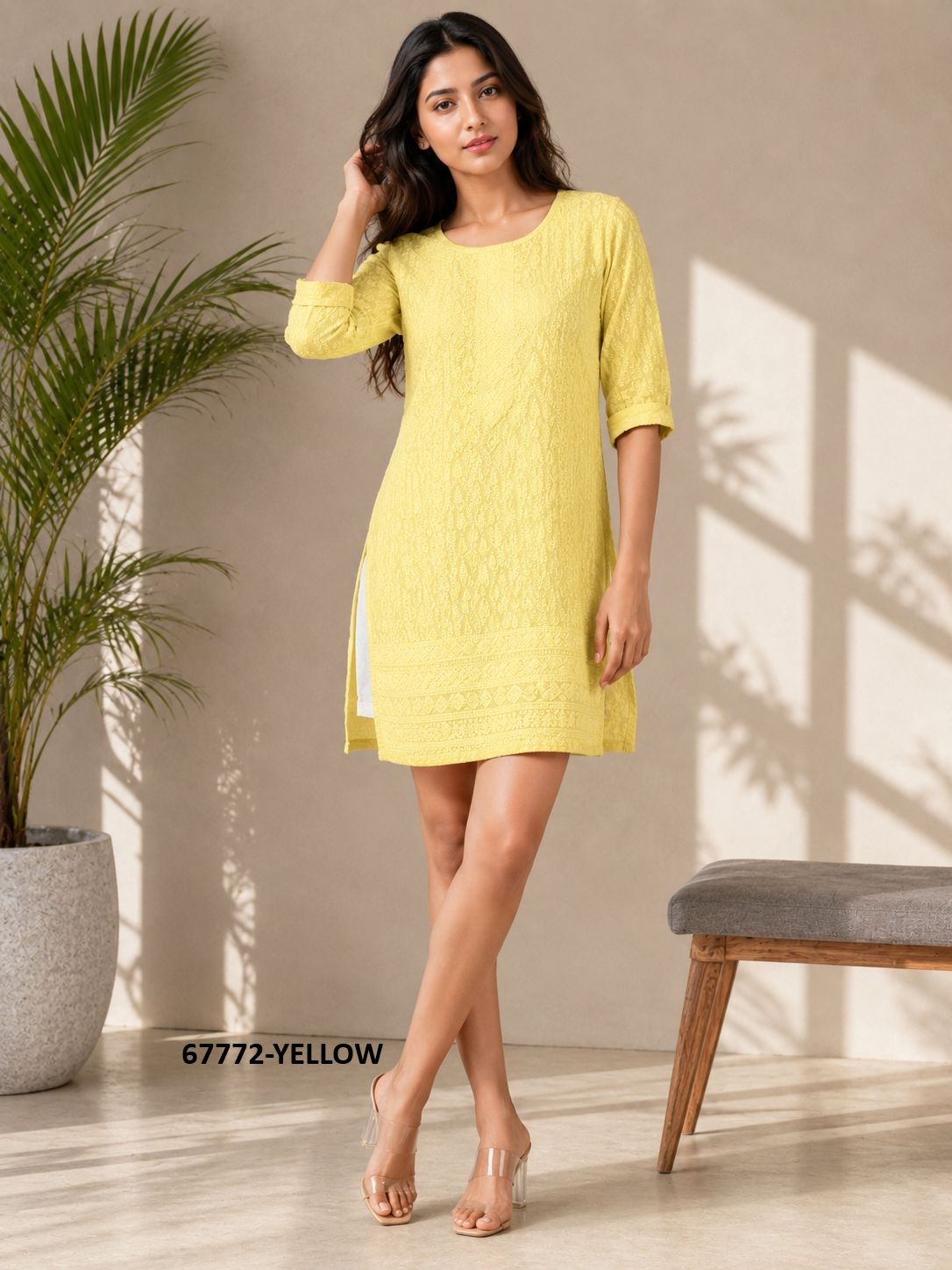 LAKHNAVI SCHIFFLI - Catalog # 67772 (Set of 42 SIZE-SETS [Readymade Women's Kurtis / Tops])