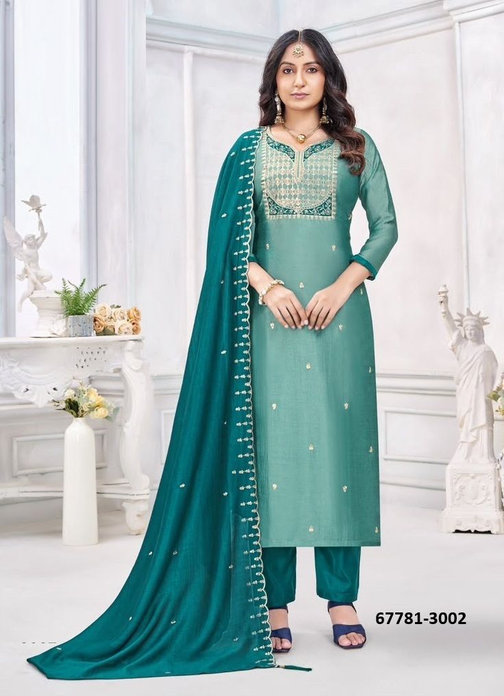JAMUNA - Catalog # 67781 (Set of 12 Readymade Salwar Suits)
