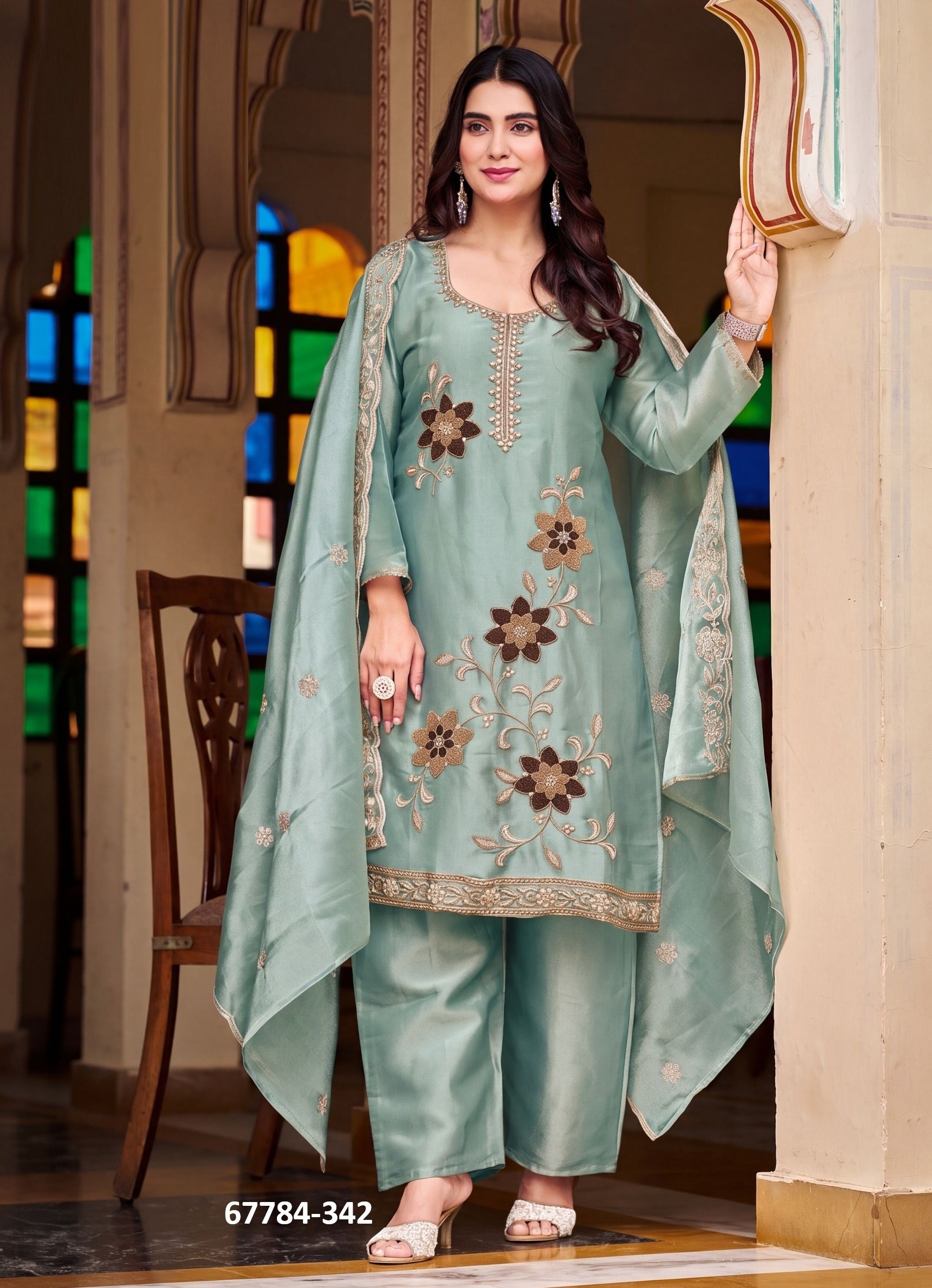 REKHA - Catalog # 67784 (Set of 4 SIZE-SETS [Readymade Salwar Suits])