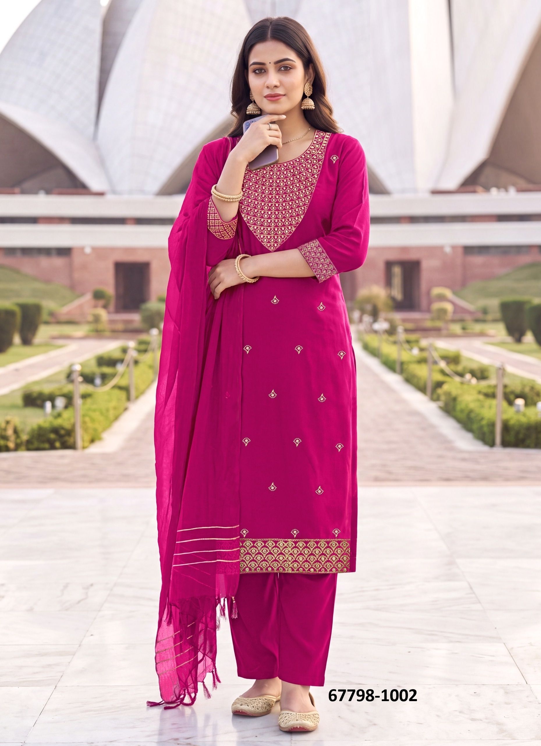 RUP REKHA - Catalog # 67798 (Set of 10 Readymade Salwar Suits)