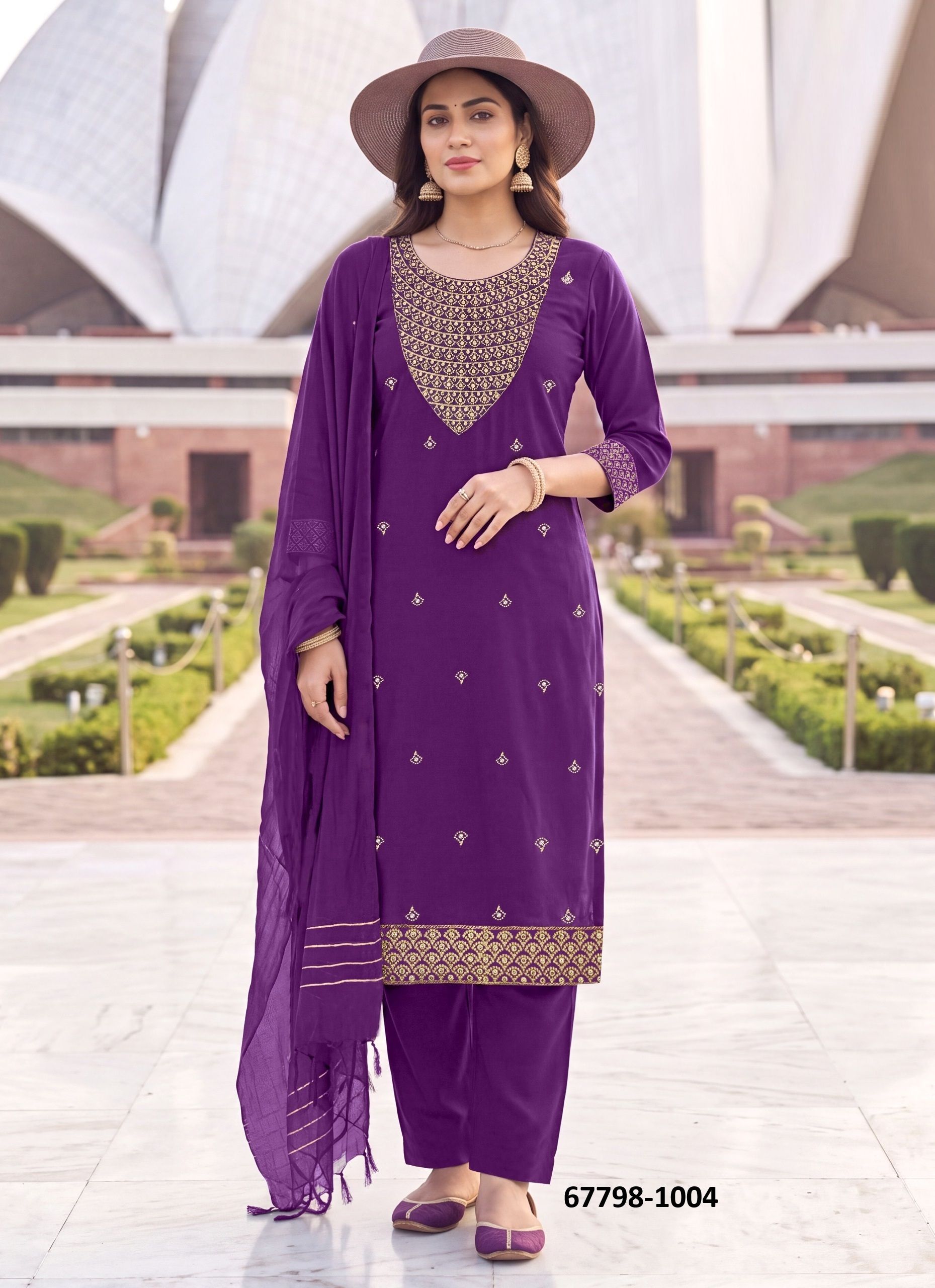 RUP REKHA - Catalog # 67798 (Set of 10 Readymade Salwar Suits)