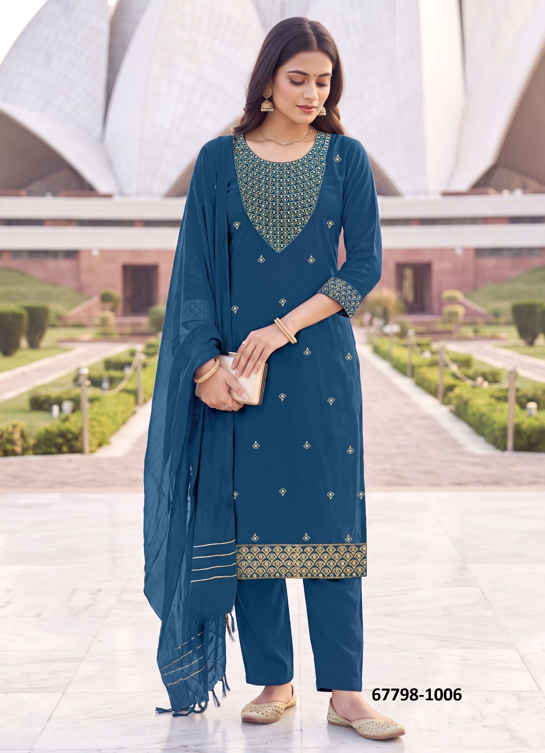RUP REKHA - Catalog # 67798 (Set of 10 Readymade Salwar Suits)