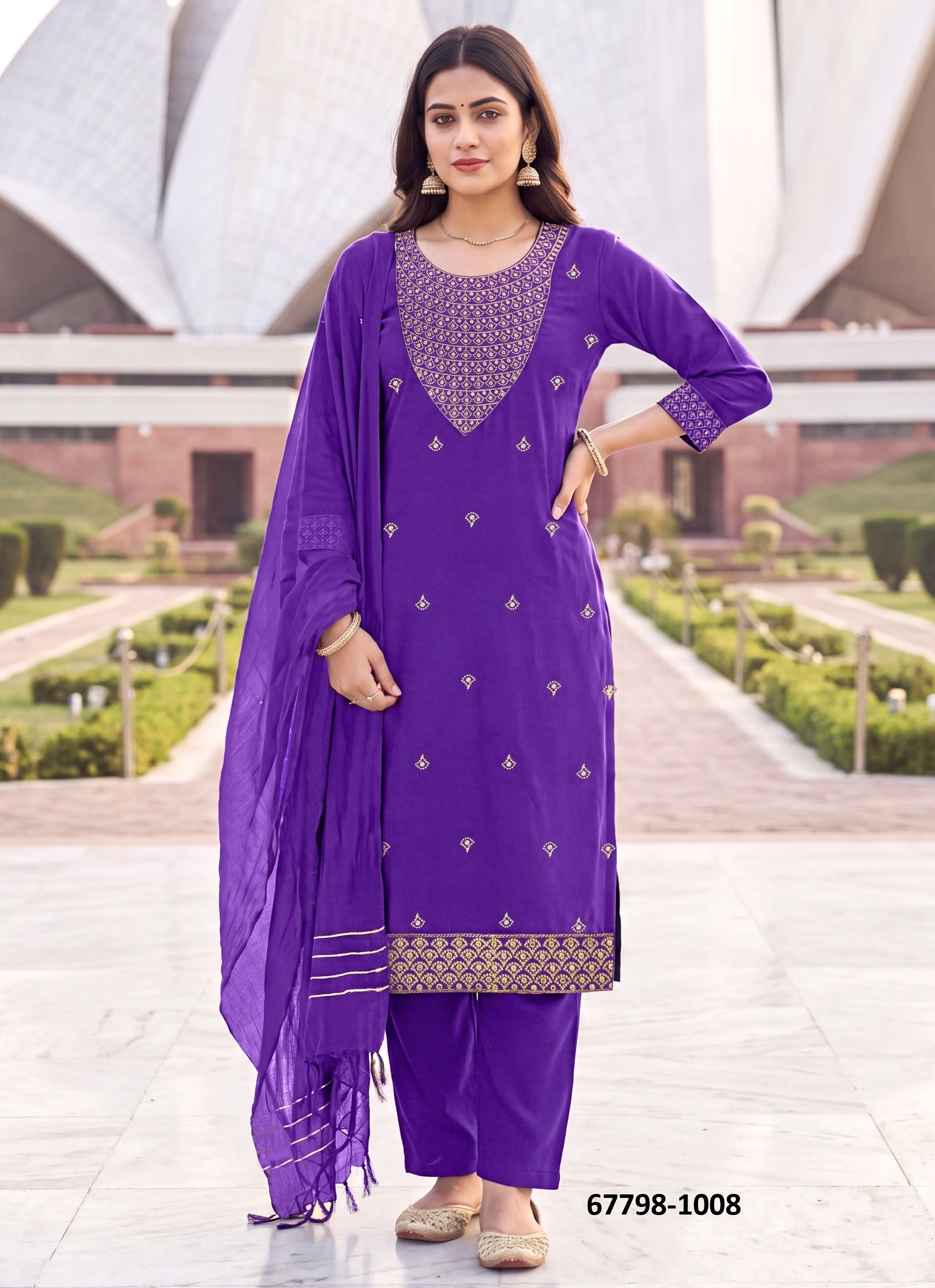 RUP REKHA - Catalog # 67798 (Set of 10 Readymade Salwar Suits)