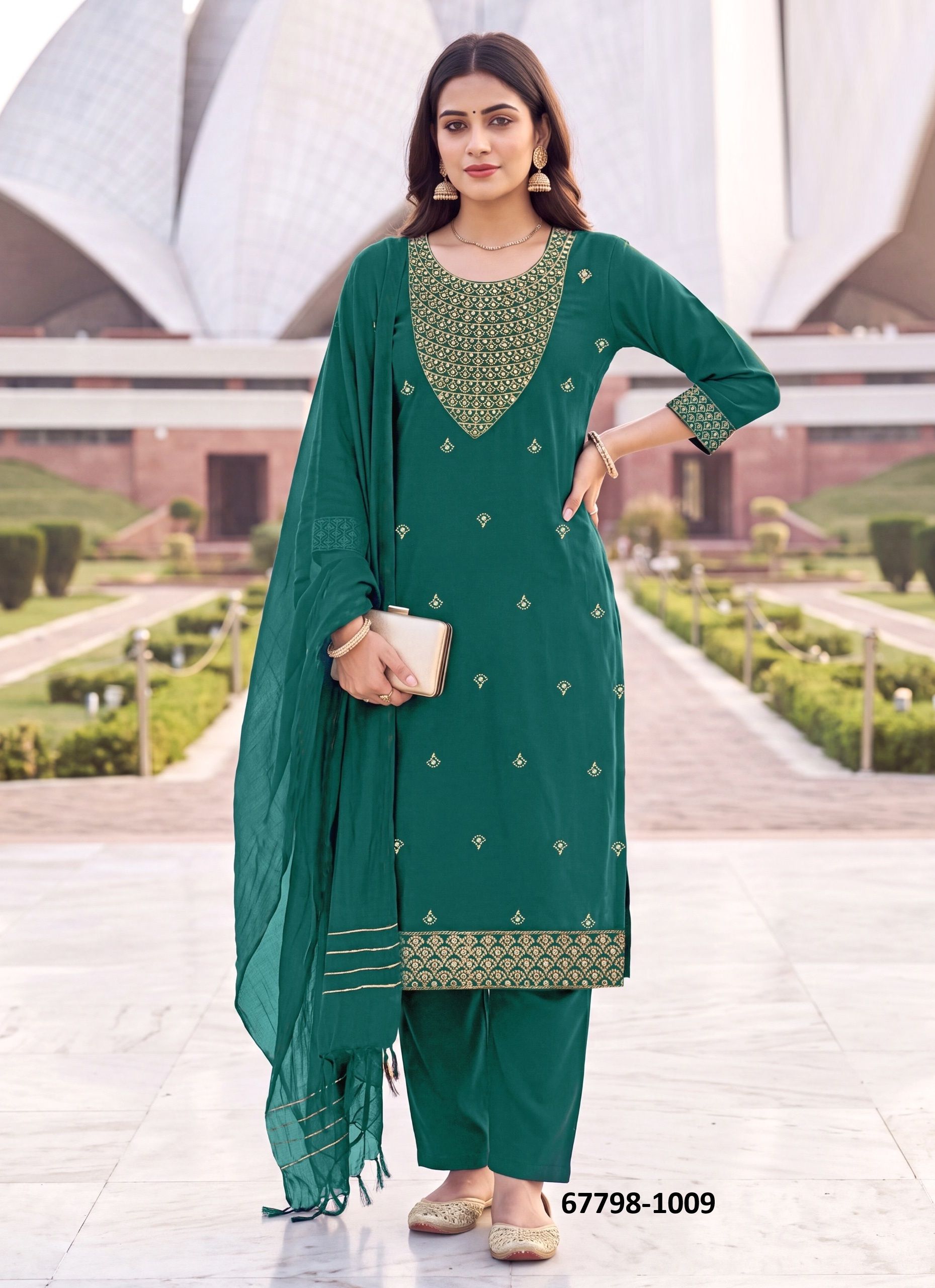 RUP REKHA - Catalog # 67798 (Set of 10 Readymade Salwar Suits)