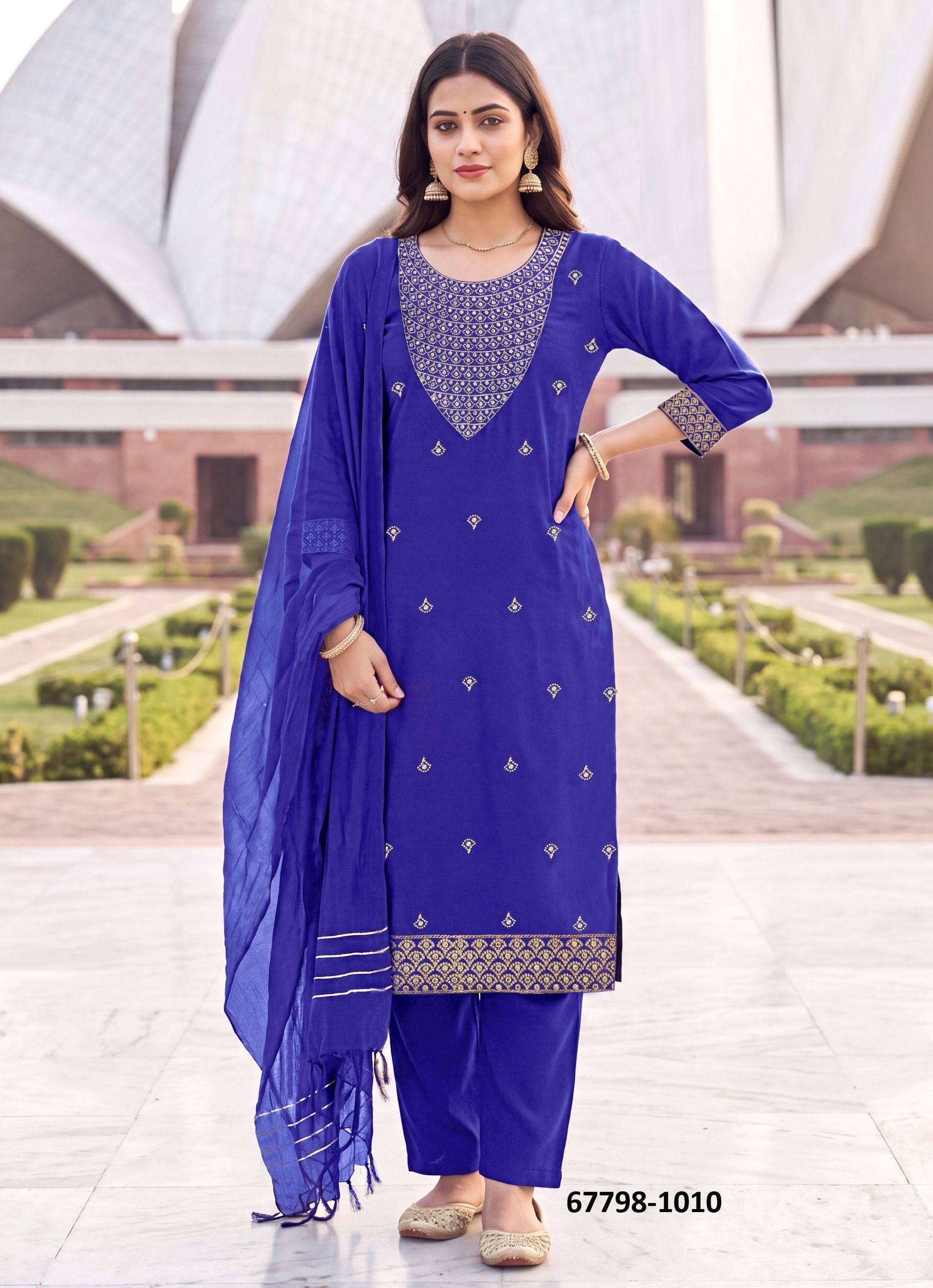 RUP REKHA - Catalog # 67798 (Set of 10 Readymade Salwar Suits)