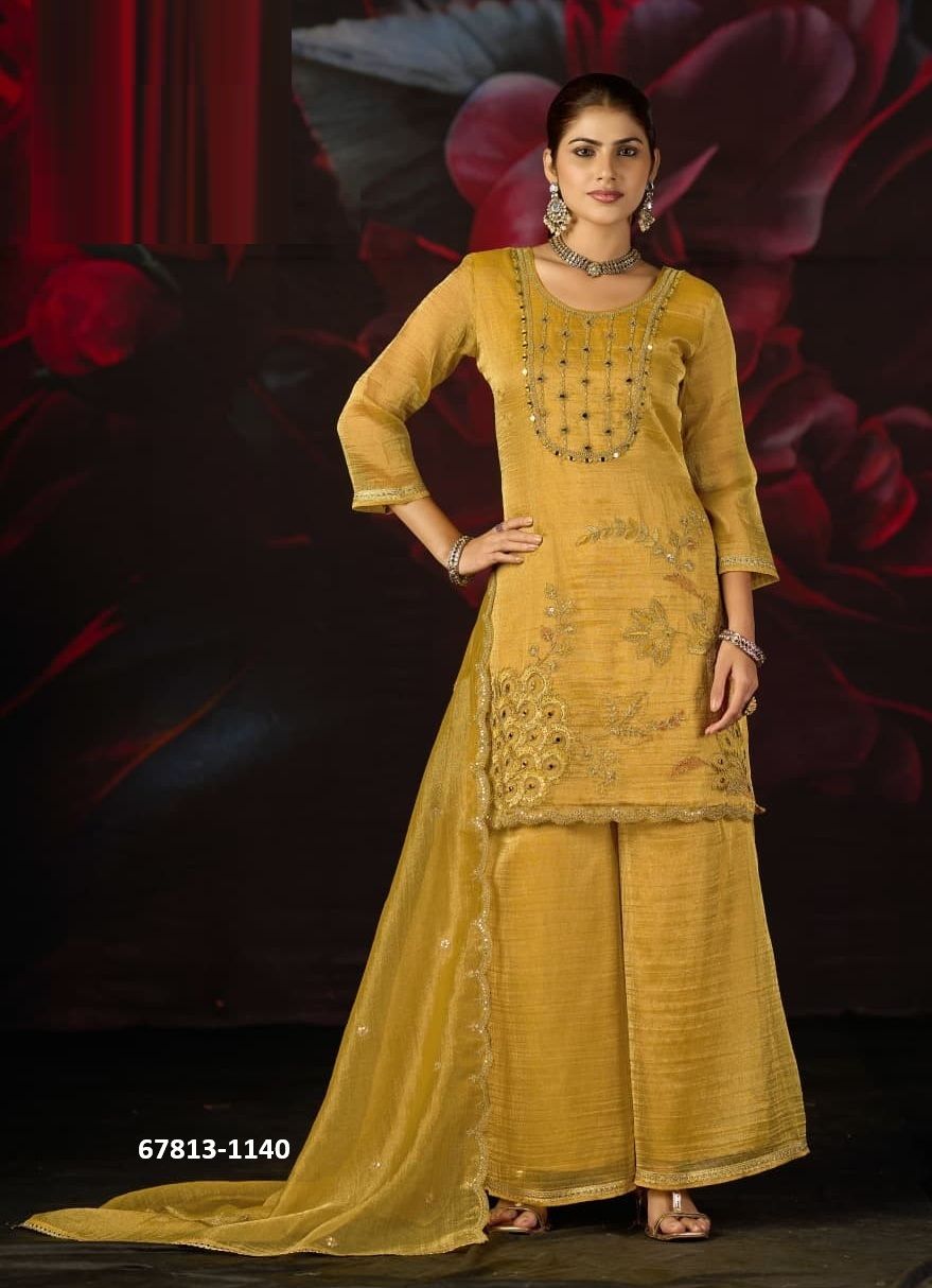 PIYA BASANTI - Catalog # 67813 (Set of 4 Readymade Salwar Suits) PIYA BASANTI - Catalog # 67813 (Set of 4 Readymade Salwar Suits)