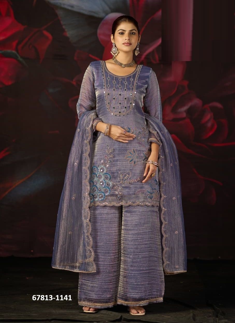 PIYA BASANTI - Catalog # 67813 (Set of 4 Readymade Salwar Suits) PIYA BASANTI - Catalog # 67813 (Set of 4 Readymade Salwar Suits)