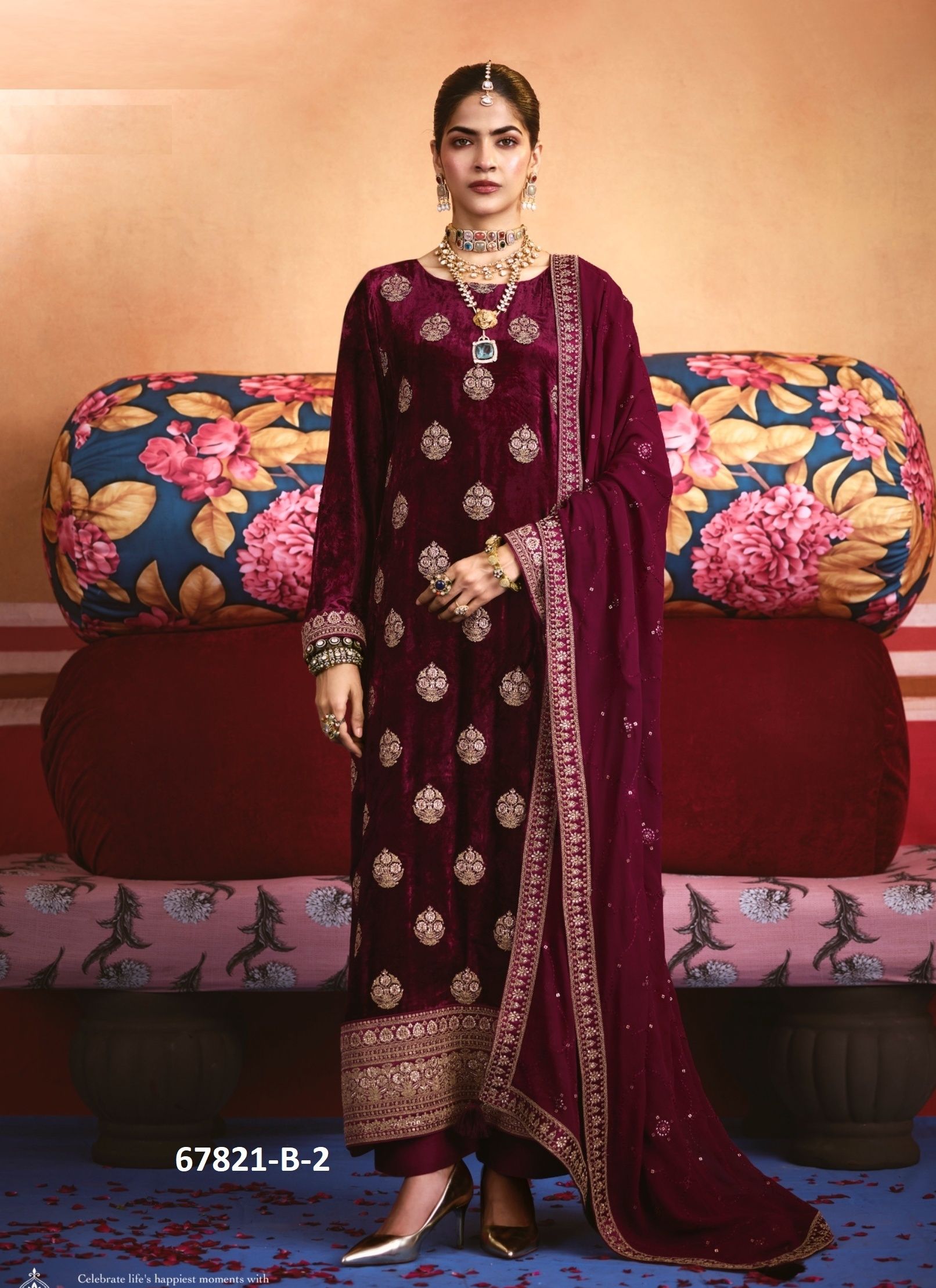 ZARA VELVET - Catalog # 67821 (Set of 6 Semi-Stitched / Un-Stitched Suits) ZARA VELVET - Catalog # 67821 (Set of 6 Semi-Stitched / Un-Stitched Suits)