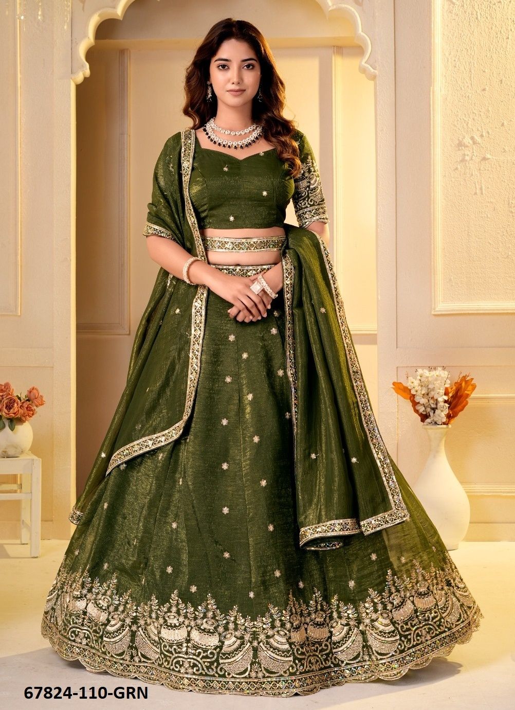 SHINCHAN - Catalog # 67824 (Set of 3 Semi-Stitched Lehengas) SHINCHAN - Catalog # 67824 (Set of 3 Semi-Stitched Lehengas)