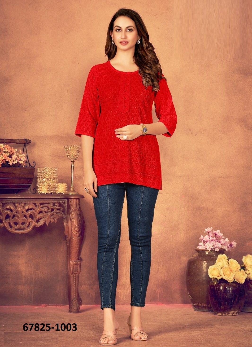 SONALEE - Catalog # 67825 (Set of 5 SIZE-SETS [Readymade Women's Kurtis / Tops])