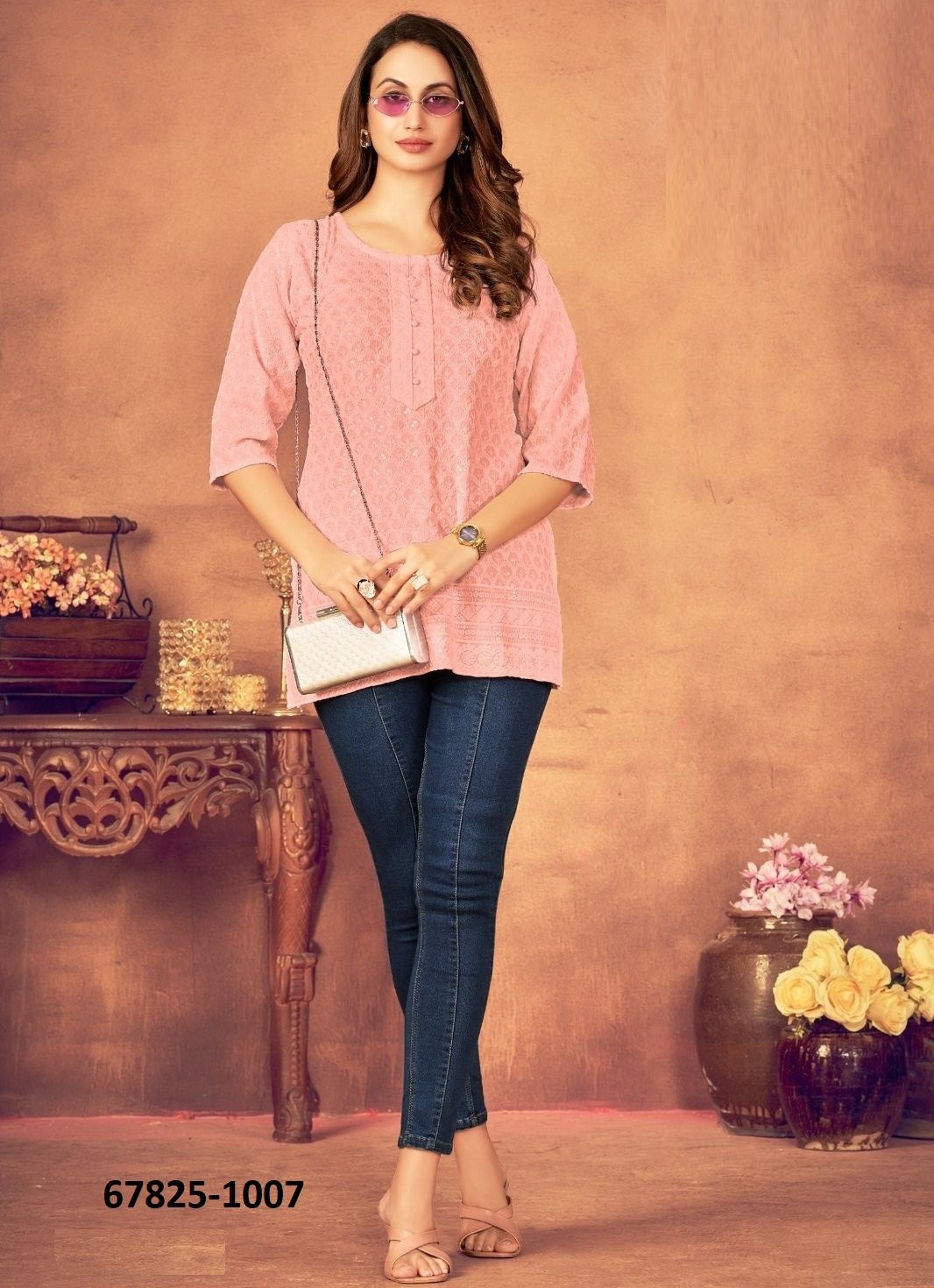 SONALEE - Catalog # 67825 (Set of 5 SIZE-SETS [Readymade Women's Kurtis / Tops])