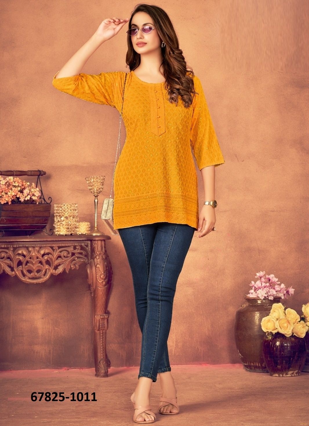 SONALEE - Catalog # 67825 (Set of 5 SIZE-SETS [Readymade Women's Kurtis / Tops])
