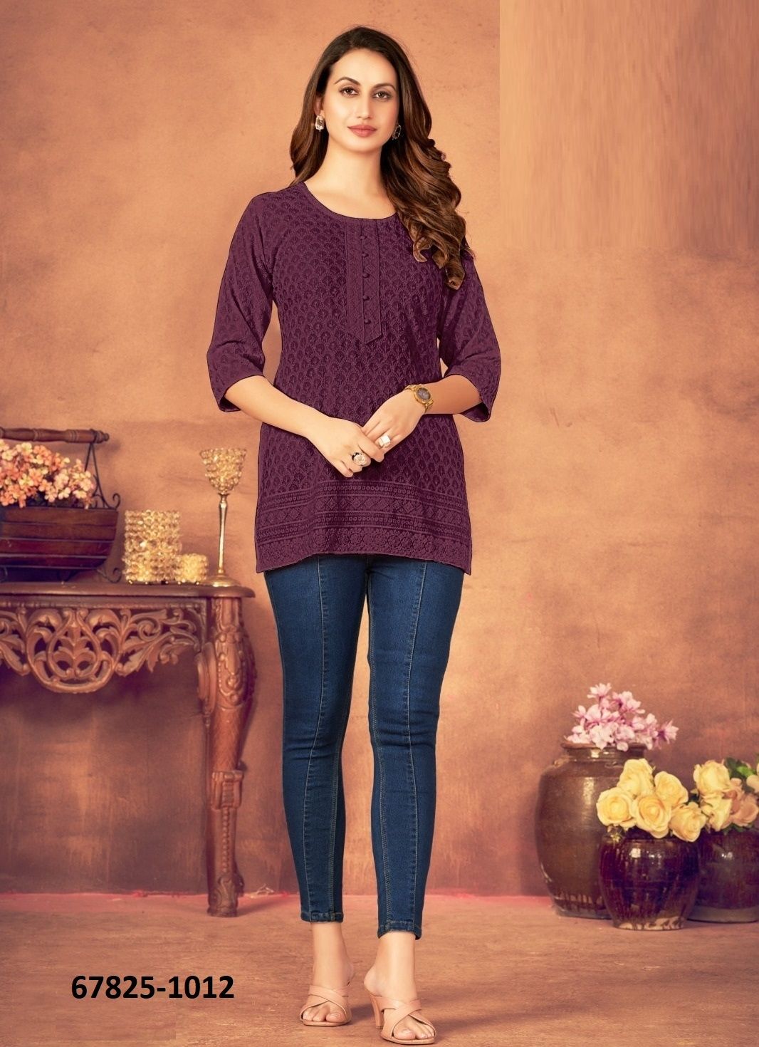 SONALEE - Catalog # 67825 (Set of 5 SIZE-SETS [Readymade Women's Kurtis / Tops])