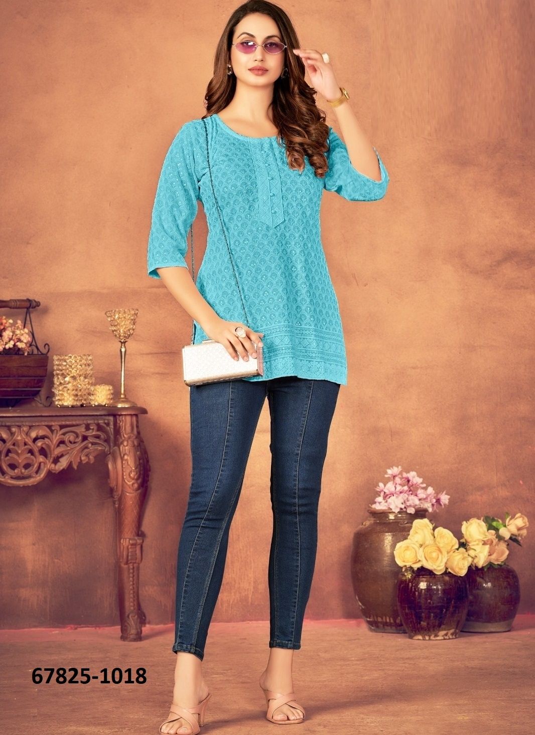 SONALEE - Catalog # 67825 (Set of 5 SIZE-SETS [Readymade Women's Kurtis / Tops])