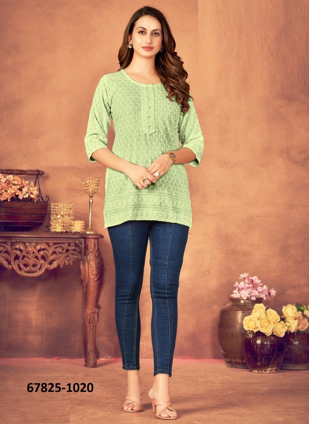 SONALEE - Catalog # 67825 (Set of 5 SIZE-SETS [Readymade Women's Kurtis / Tops])