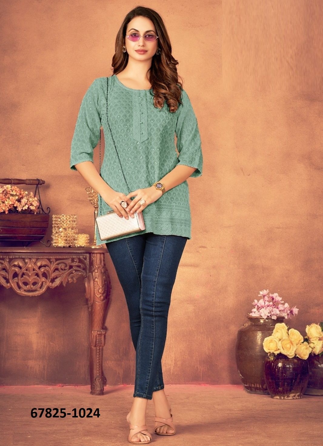 SONALEE - Catalog # 67825 (Set of 5 SIZE-SETS [Readymade Women's Kurtis / Tops])