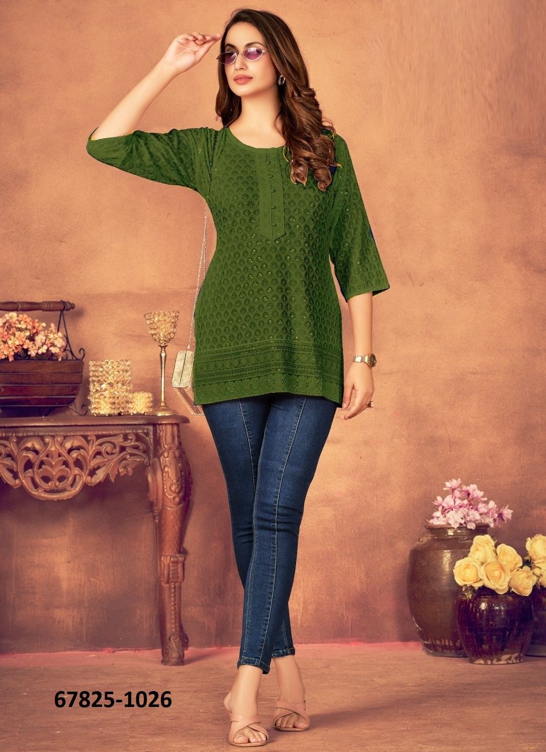 SONALEE - Catalog # 67825 (Set of 5 SIZE-SETS [Readymade Women's Kurtis / Tops])