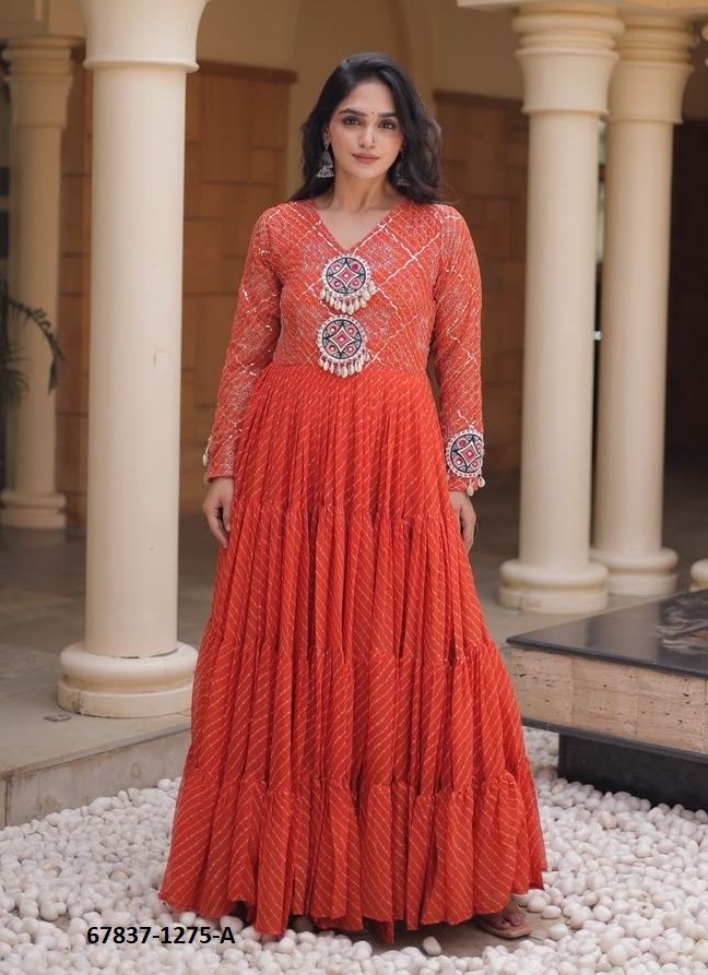 NAV DURGE - Catalog # 67837 (Set of 3 Readymade Gowns) NAV DURGE - Catalog # 67837 (Set of 3 Readymade Gowns)