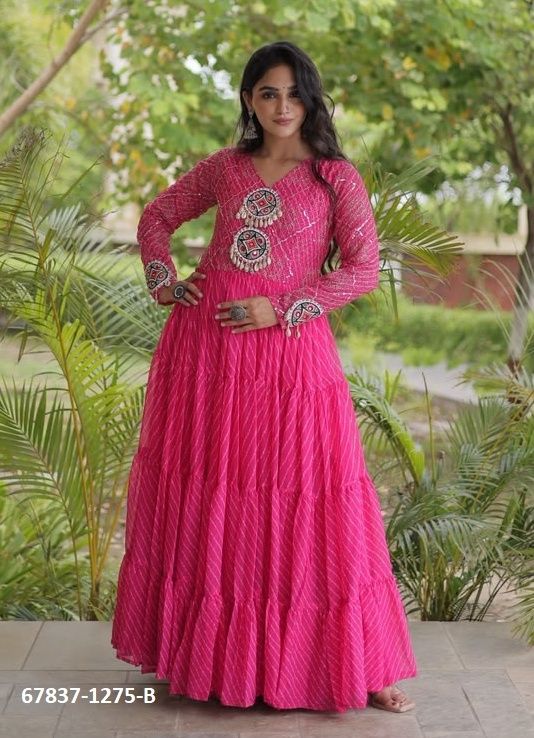 NAV DURGE - Catalog # 67837 (Set of 3 Readymade Gowns) NAV DURGE - Catalog # 67837 (Set of 3 Readymade Gowns)