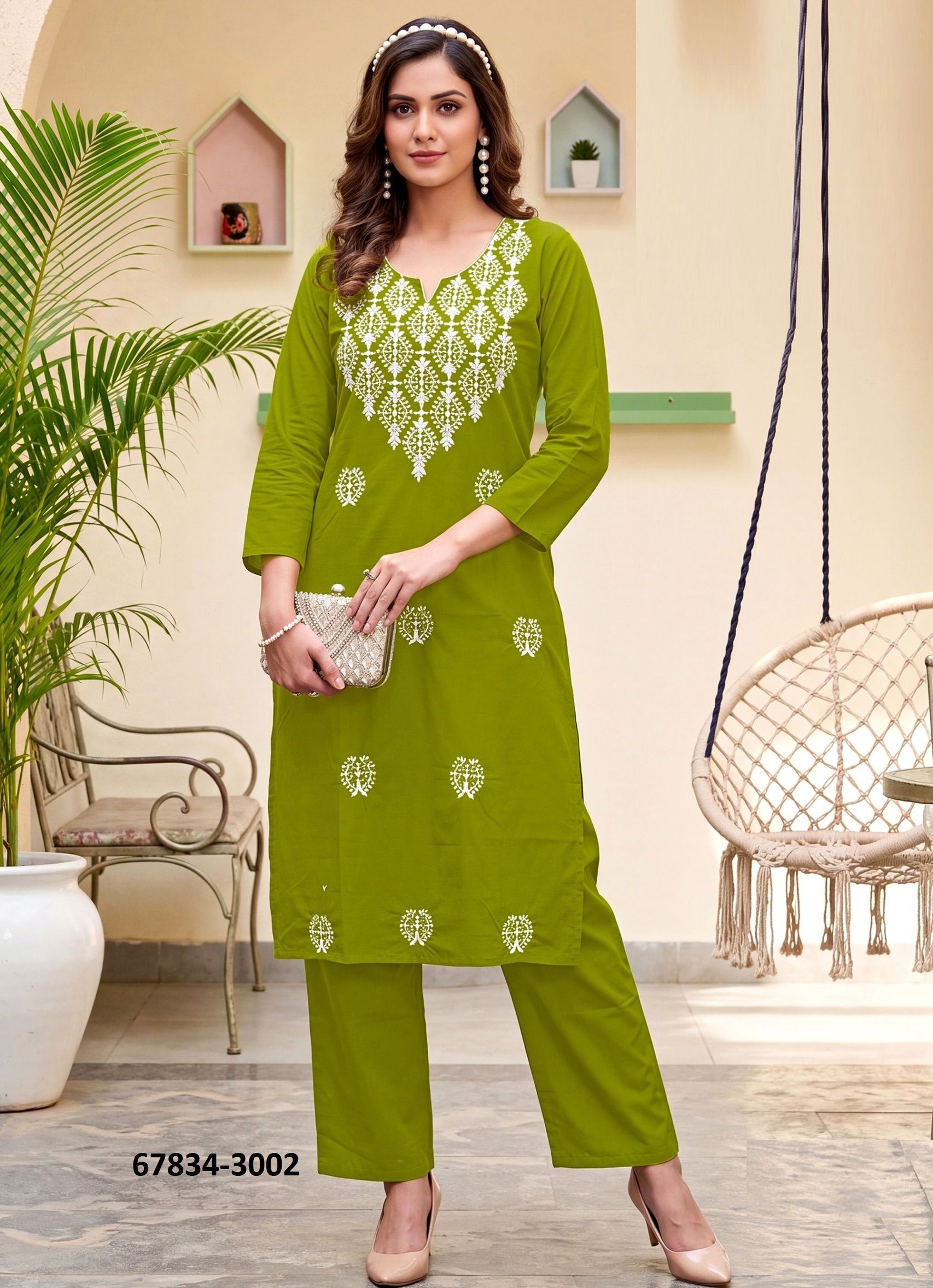 LUCKNOWI 3 - Catalog # 67834 (Set of 6 Tops With Bottoms)