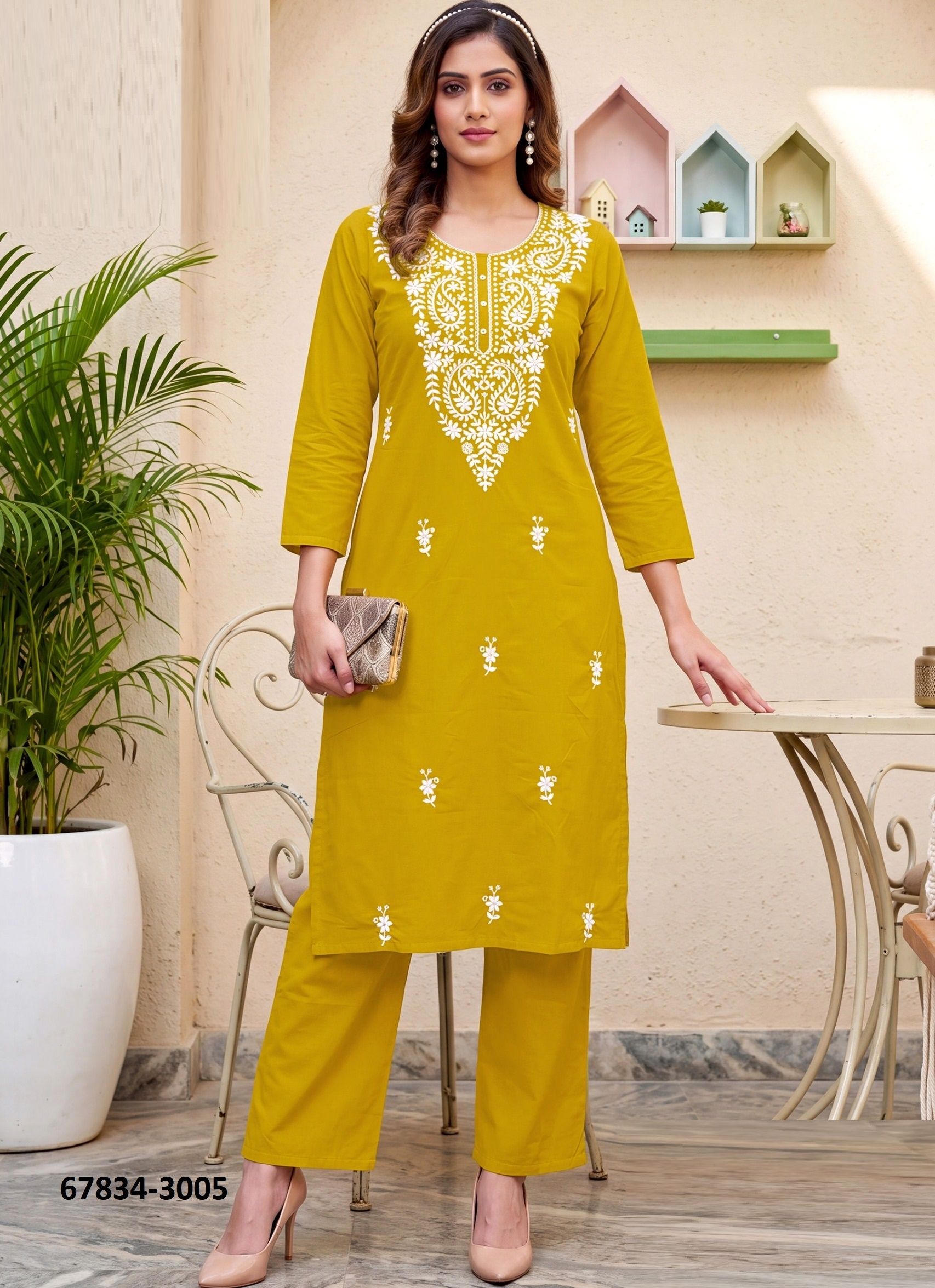LUCKNOWI 3 - Catalog # 67834 (Set of 6 Tops With Bottoms)