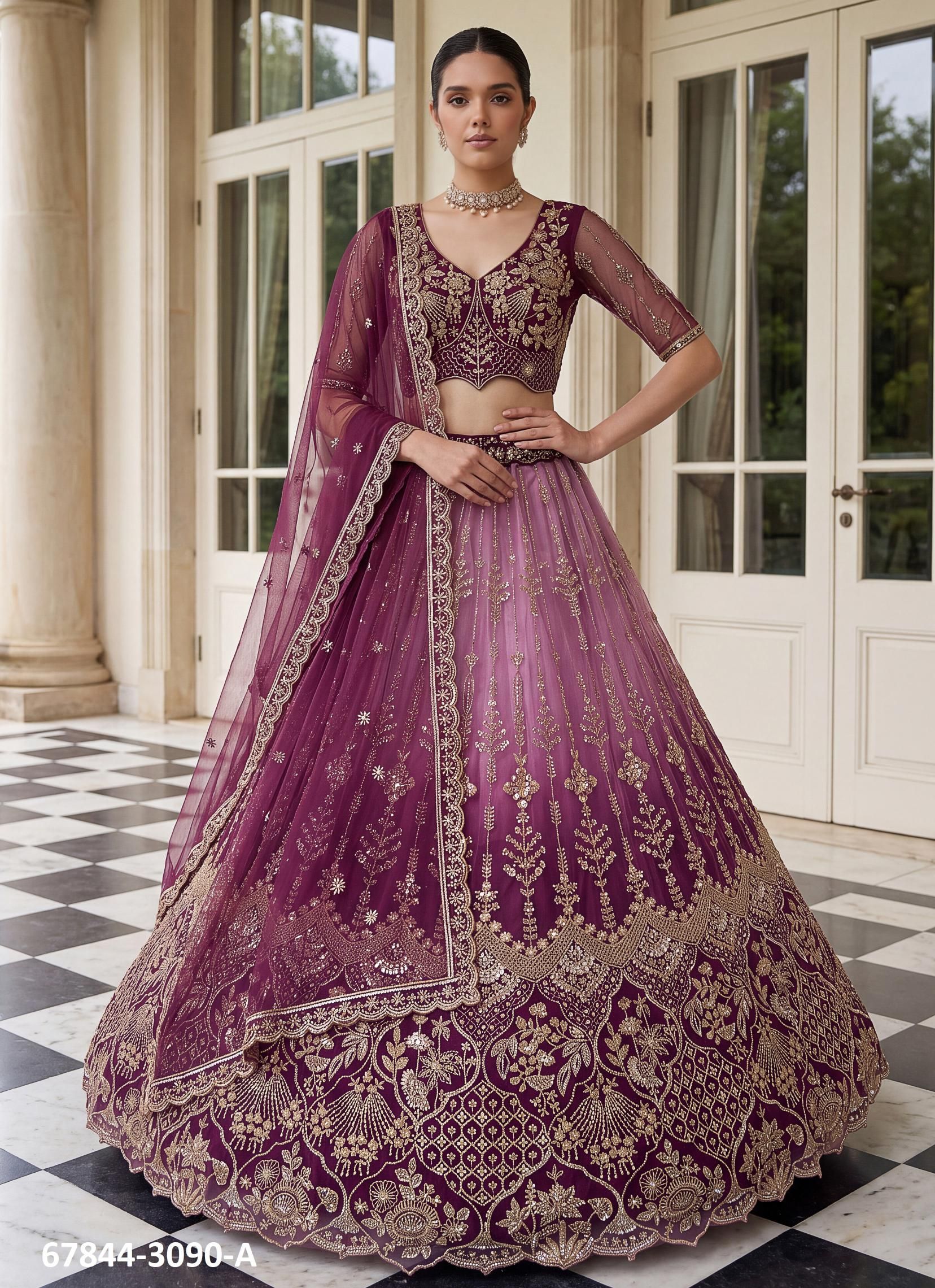 ANAMEEKA - Catalog # 67844 (Set of 13 Semi-Stitched Lehengas) ANAMEEKA - Catalog # 67844 (Set of 13 Semi-Stitched Lehengas)