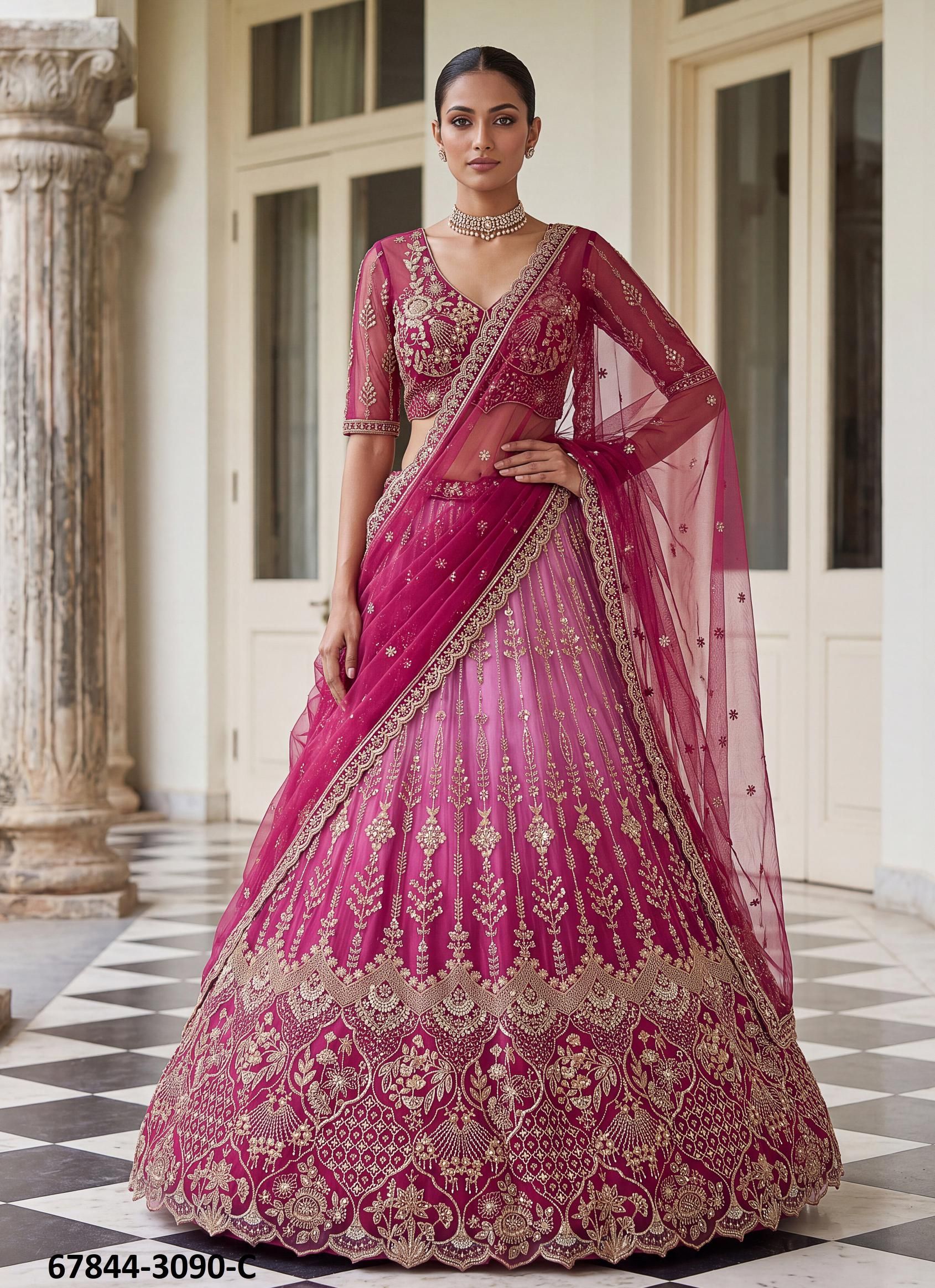ANAMEEKA - Catalog # 67844 (Set of 13 Semi-Stitched Lehengas) ANAMEEKA - Catalog # 67844 (Set of 13 Semi-Stitched Lehengas)