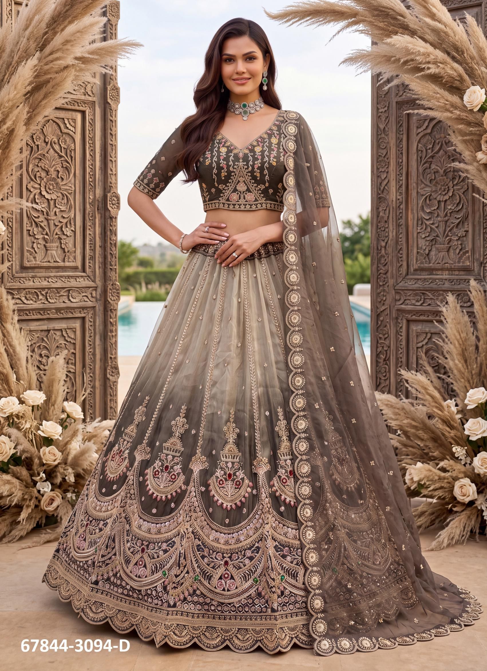 ANAMEEKA - Catalog # 67844 (Set of 13 Semi-Stitched Lehengas) ANAMEEKA - Catalog # 67844 (Set of 13 Semi-Stitched Lehengas)