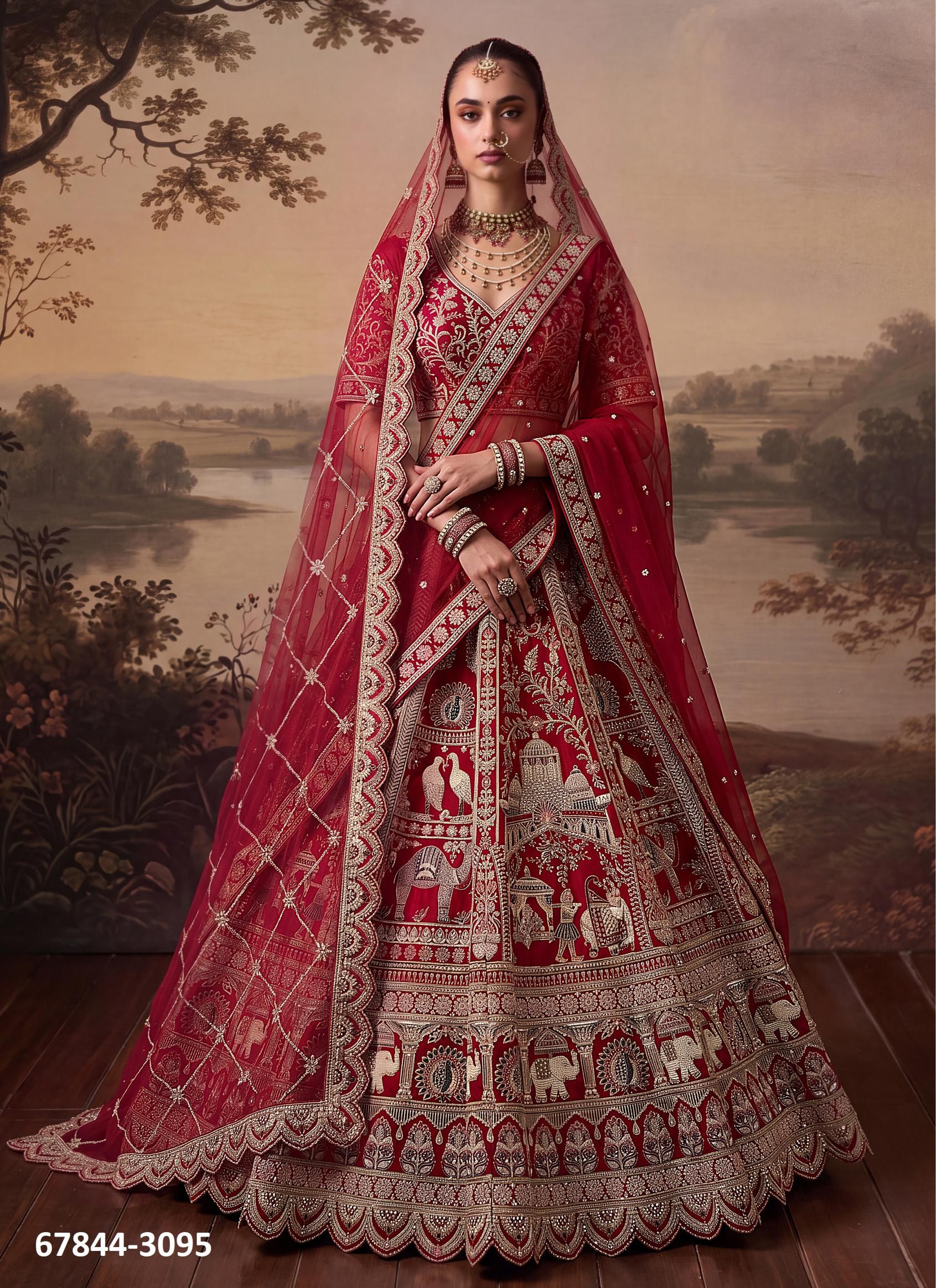 ANAMEEKA - Catalog # 67844 (Set of 13 Semi-Stitched Lehengas) ANAMEEKA - Catalog # 67844 (Set of 13 Semi-Stitched Lehengas)