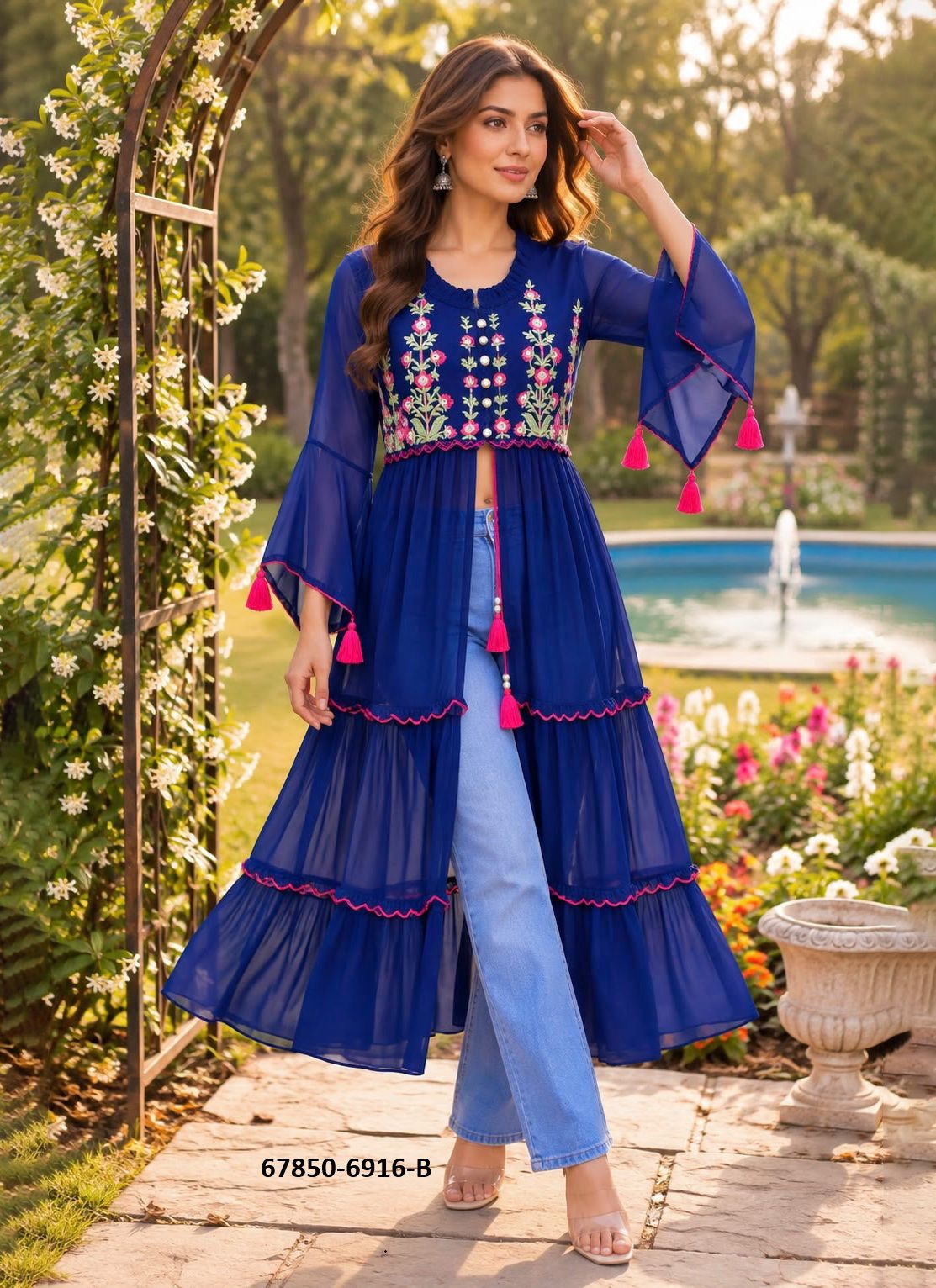 PEEHU - Catalog # 67850 (Set of 5 Readymade Women's Kurtis / Tops) PEEHU - Catalog # 67850 (Set of 5 Readymade Women's Kurtis / Tops)