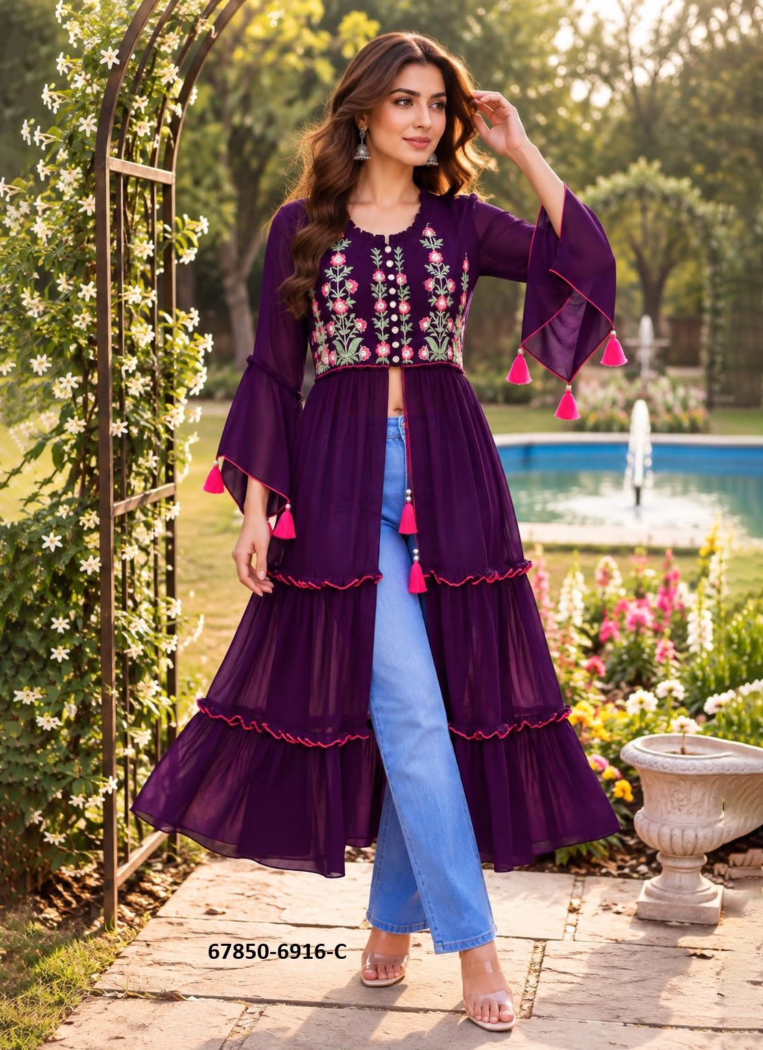 PEEHU - Catalog # 67850 (Set of 5 Readymade Women's Kurtis / Tops) PEEHU - Catalog # 67850 (Set of 5 Readymade Women's Kurtis / Tops)