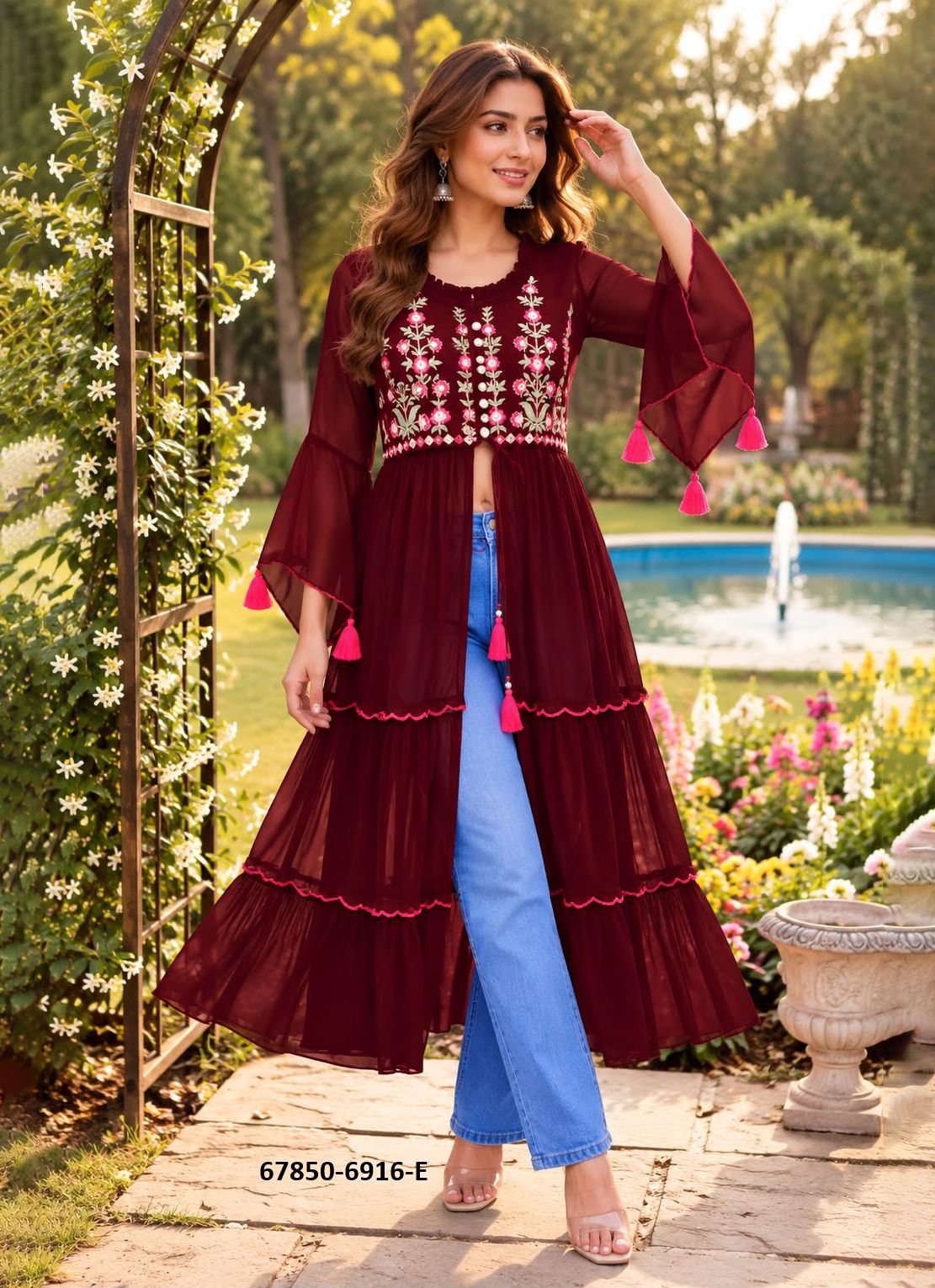 PEEHU - Catalog # 67850 (Set of 5 Readymade Women's Kurtis / Tops) PEEHU - Catalog # 67850 (Set of 5 Readymade Women's Kurtis / Tops)