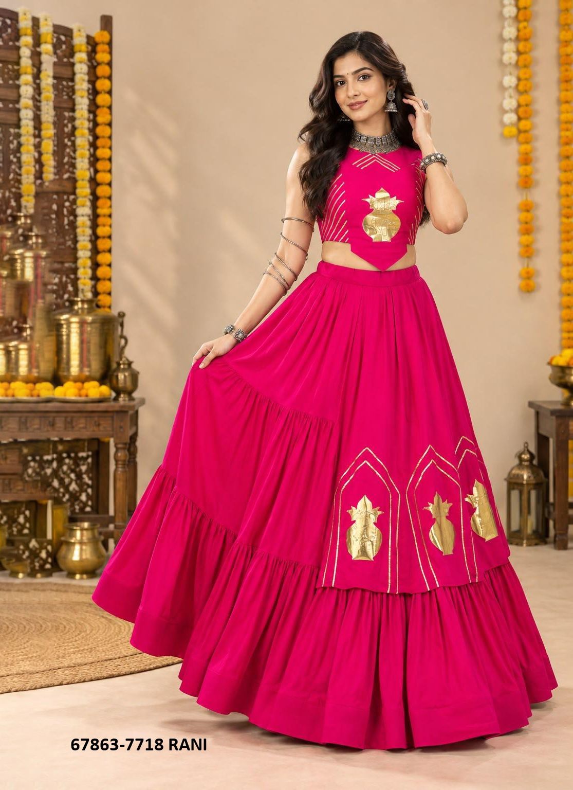 KALASH - Catalog # 67863 (Set of 3 Readymade Lehengas) KALASH - Catalog # 67863 (Set of 3 Readymade Lehengas)