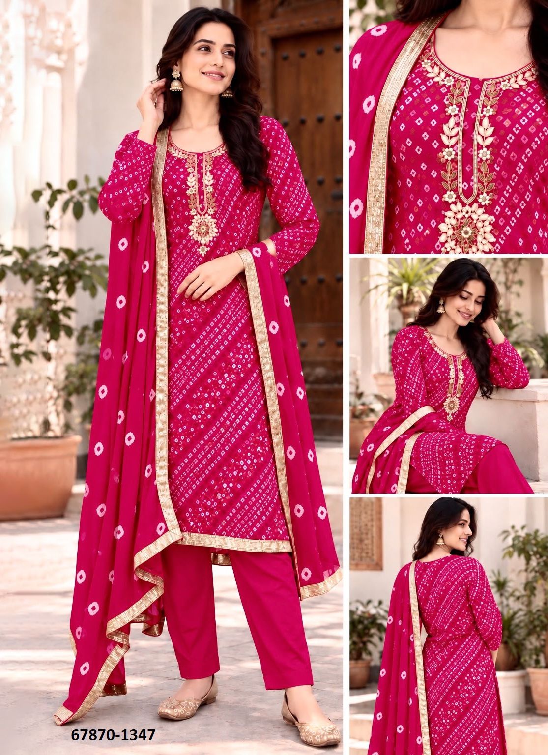 BANDHANI UTSAV - Catalog # 67870 (Set of 4 Readymade Salwar Suits) BANDHANI UTSAV - Catalog # 67870 (Set of 4 Readymade Salwar Suits)