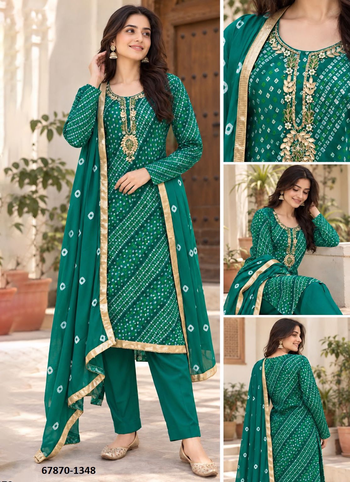 BANDHANI UTSAV - Catalog # 67870 (Set of 4 Readymade Salwar Suits) BANDHANI UTSAV - Catalog # 67870 (Set of 4 Readymade Salwar Suits)