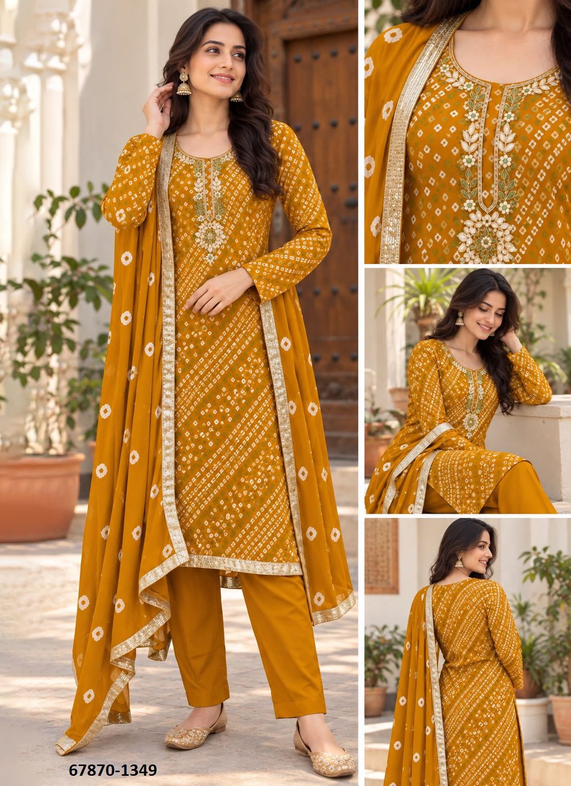 BANDHANI UTSAV - Catalog # 67870 (Set of 4 Readymade Salwar Suits) BANDHANI UTSAV - Catalog # 67870 (Set of 4 Readymade Salwar Suits)
