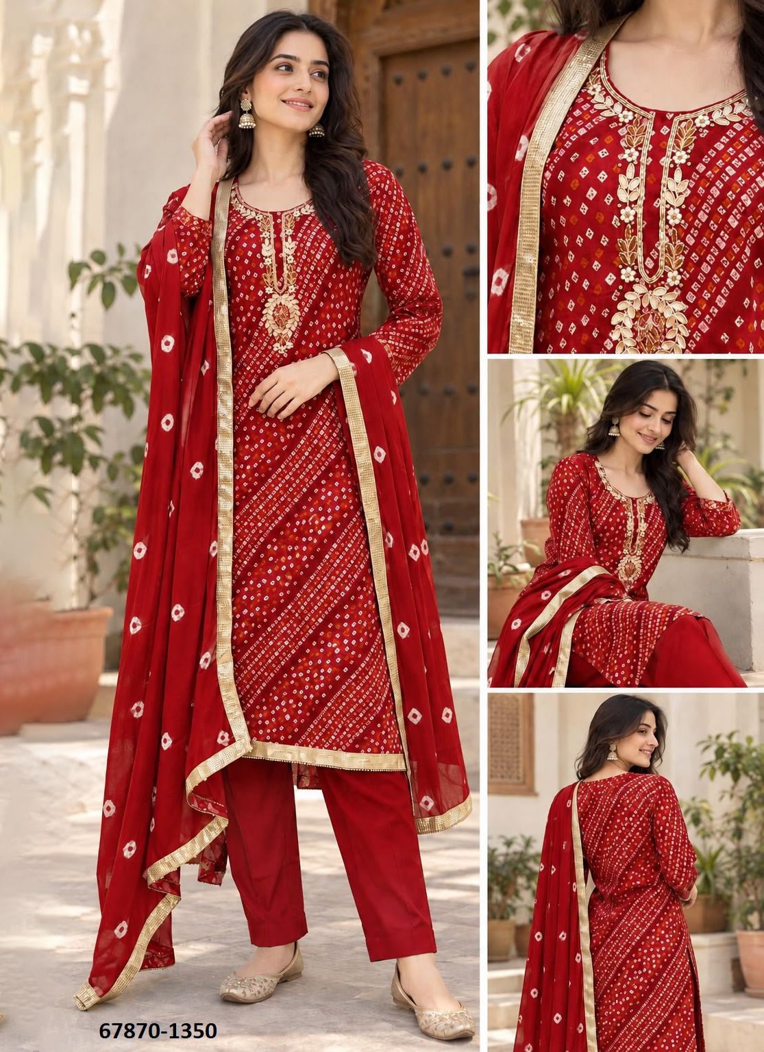 BANDHANI UTSAV - Catalog # 67870 (Set of 4 Readymade Salwar Suits) BANDHANI UTSAV - Catalog # 67870 (Set of 4 Readymade Salwar Suits)