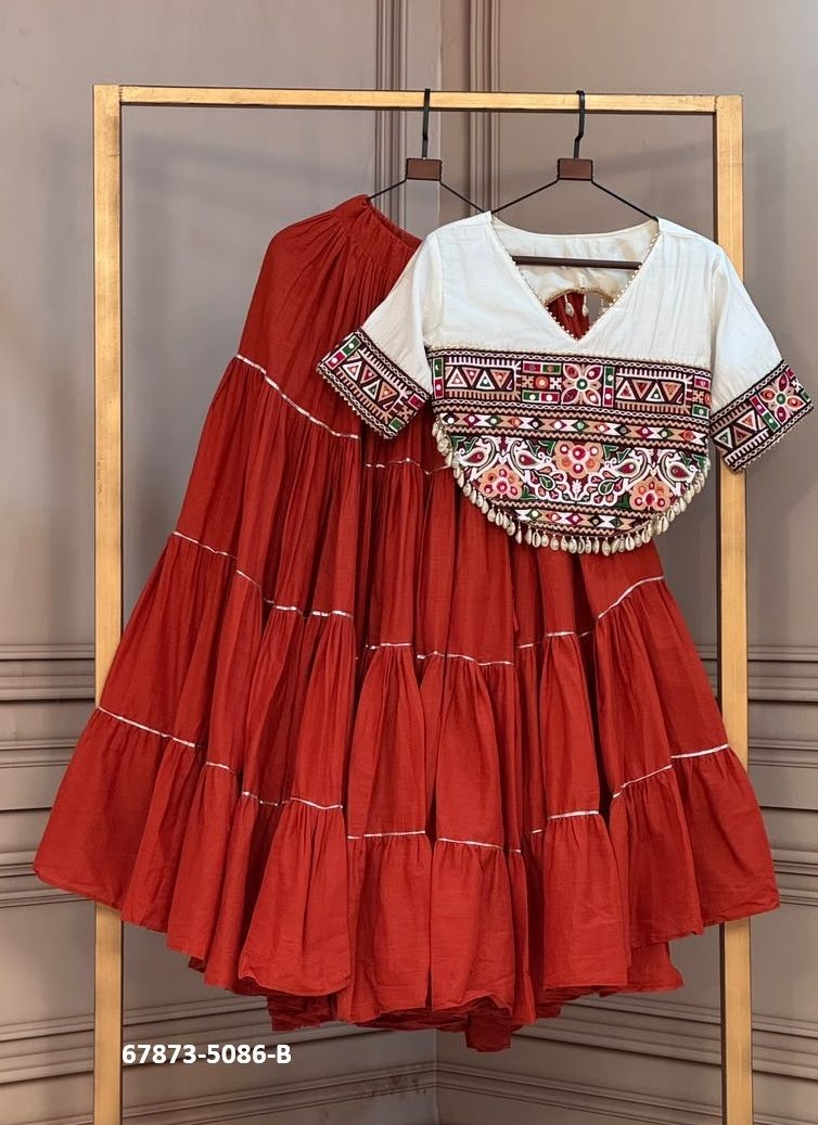 KORA COTTON NAVRATRI - Catalog # 67873 (Set of 7 Readymade Lehengas)