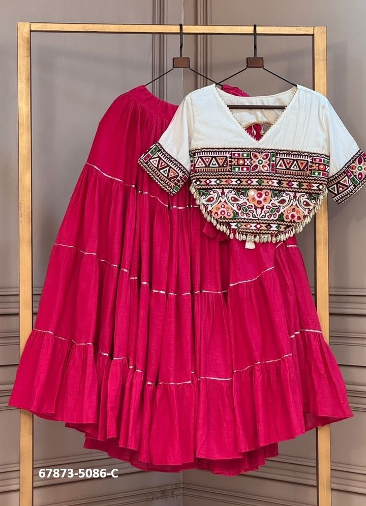 KORA COTTON NAVRATRI - Catalog # 67873 (Set of 7 Readymade Lehengas)