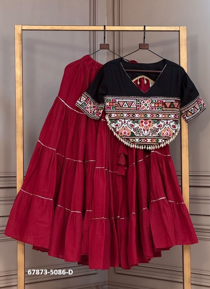 KORA COTTON NAVRATRI - Catalog # 67873 (Set of 7 Readymade Lehengas)