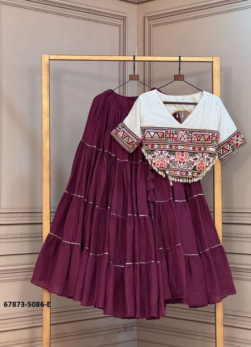 KORA COTTON NAVRATRI - Catalog # 67873 (Set of 7 Readymade Lehengas)